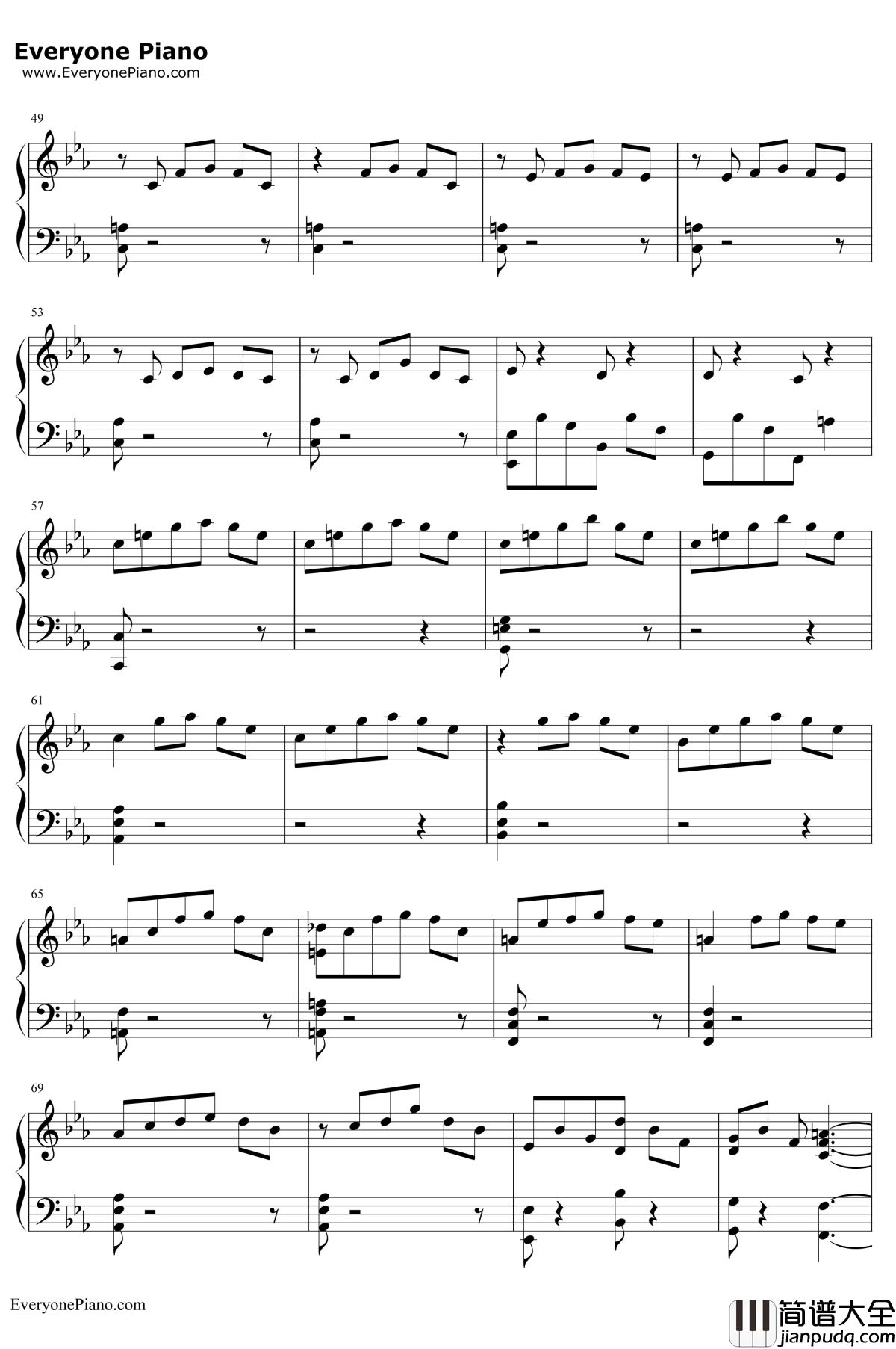 One_Strange_Rock钢琴谱_Zedd