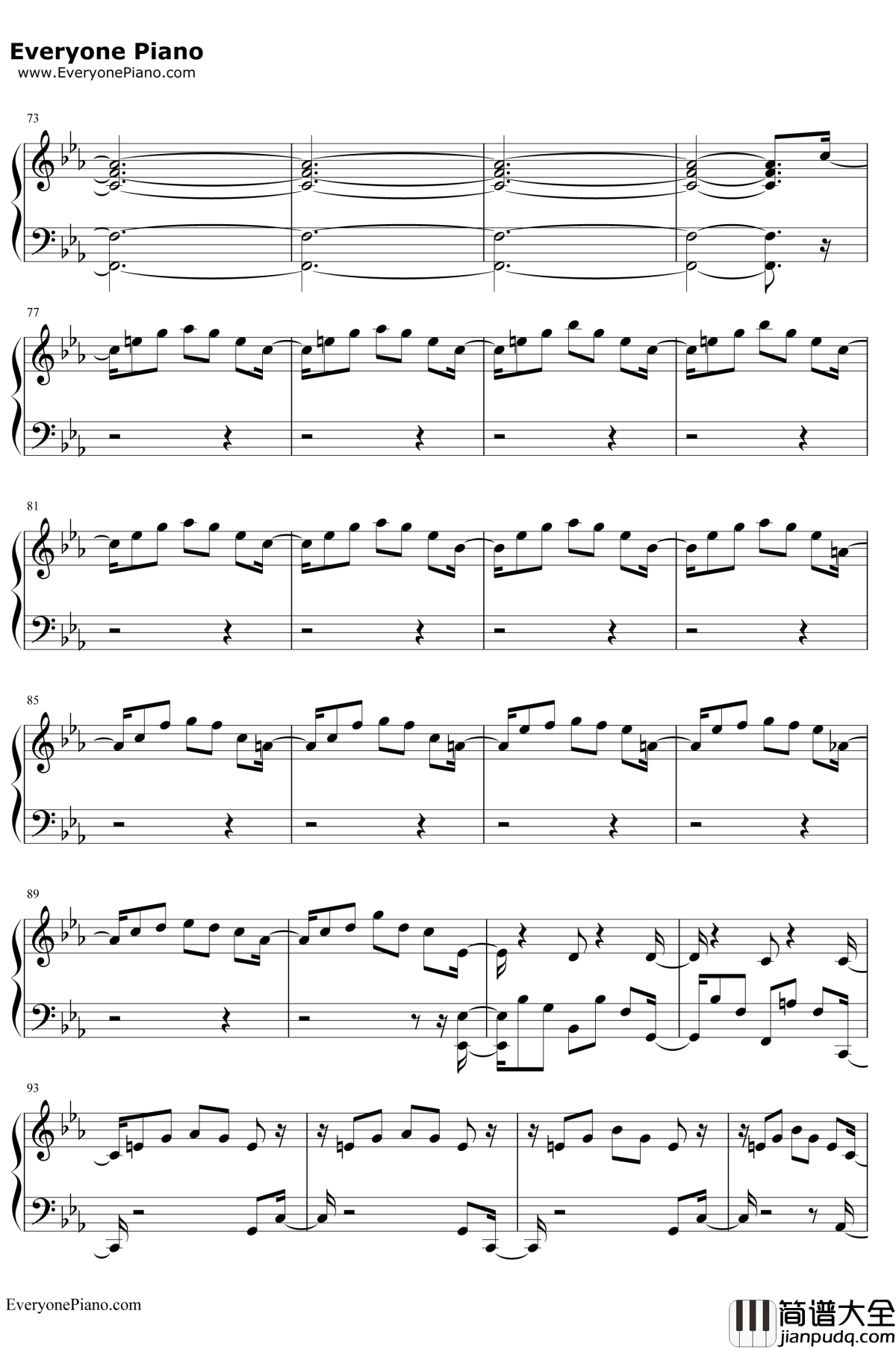 One_Strange_Rock钢琴谱_Zedd