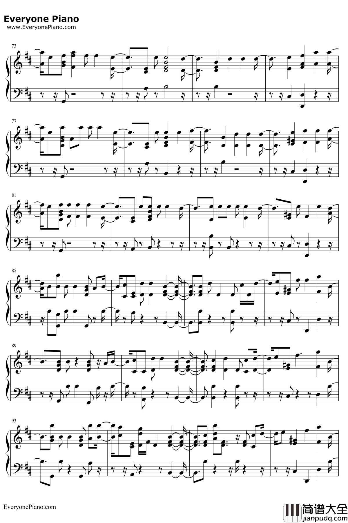 Everybody_Hates_Me钢琴谱_The_Chainsmokers