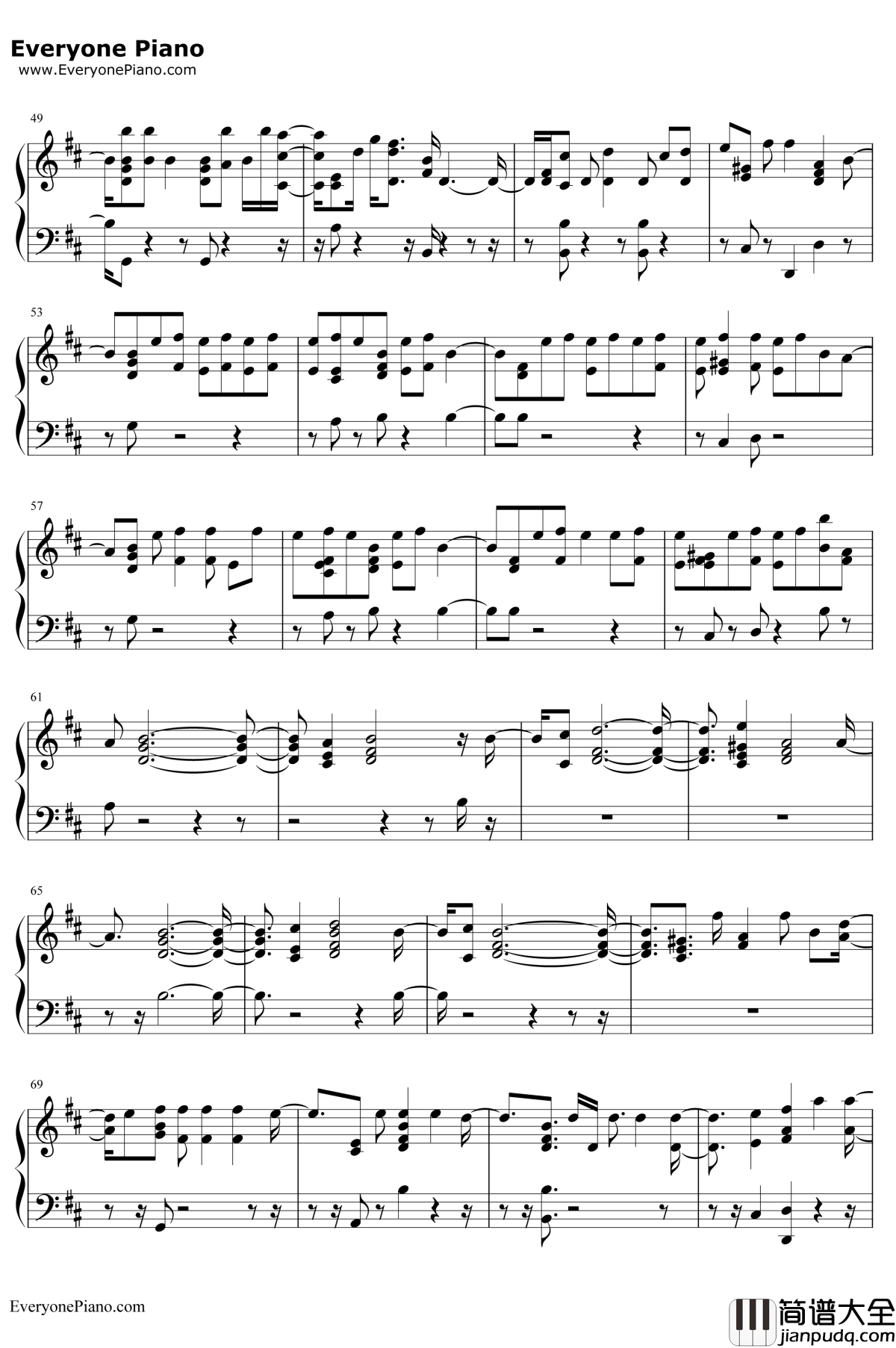 Everybody_Hates_Me钢琴谱_The_Chainsmokers