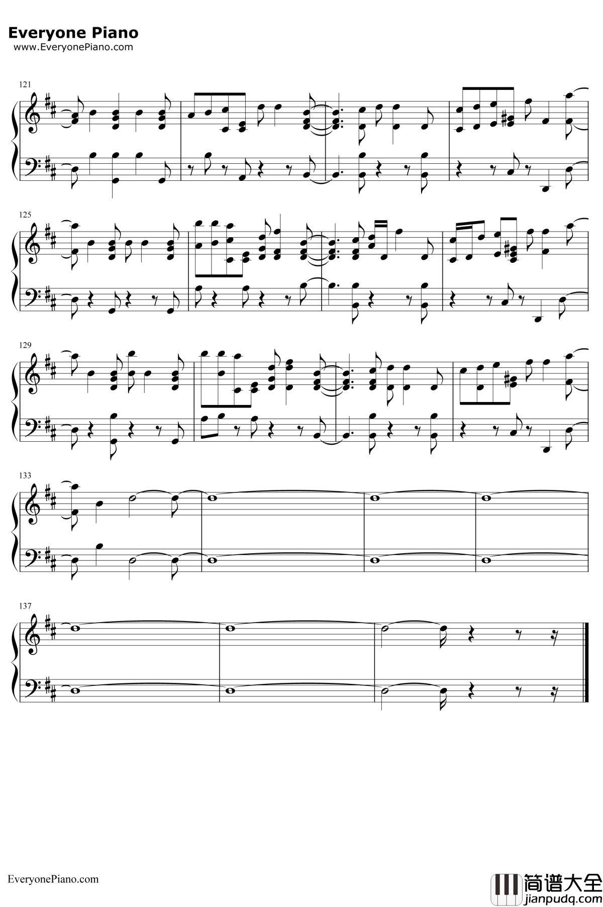 Everybody_Hates_Me钢琴谱_The_Chainsmokers