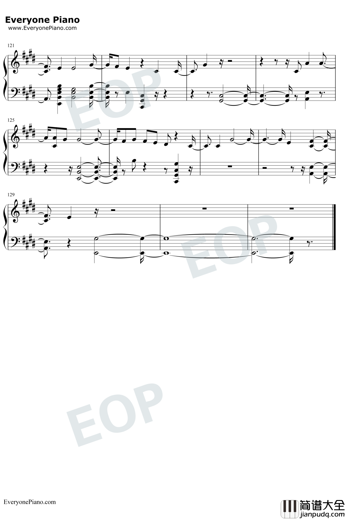 Start_Again钢琴谱_One_Republic_/_Logic_十三个原因第二季插曲