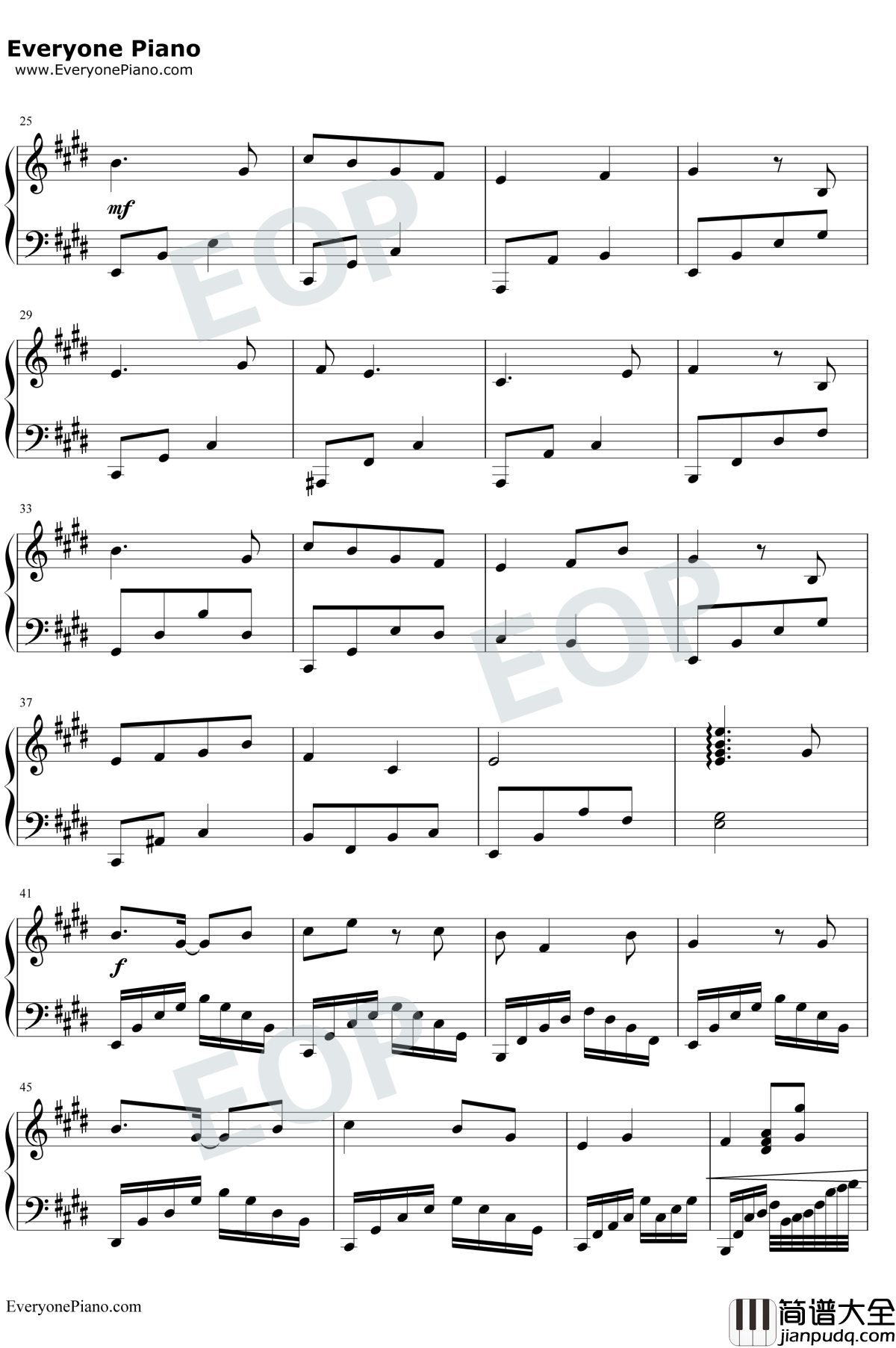 月光钢琴谱_羽泉