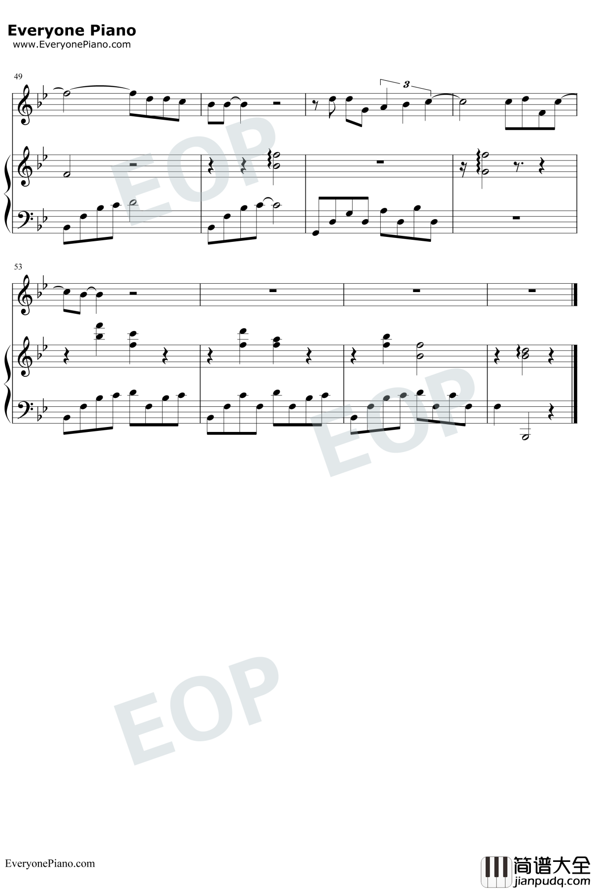 下雨了钢琴谱_薛之谦_弹唱版