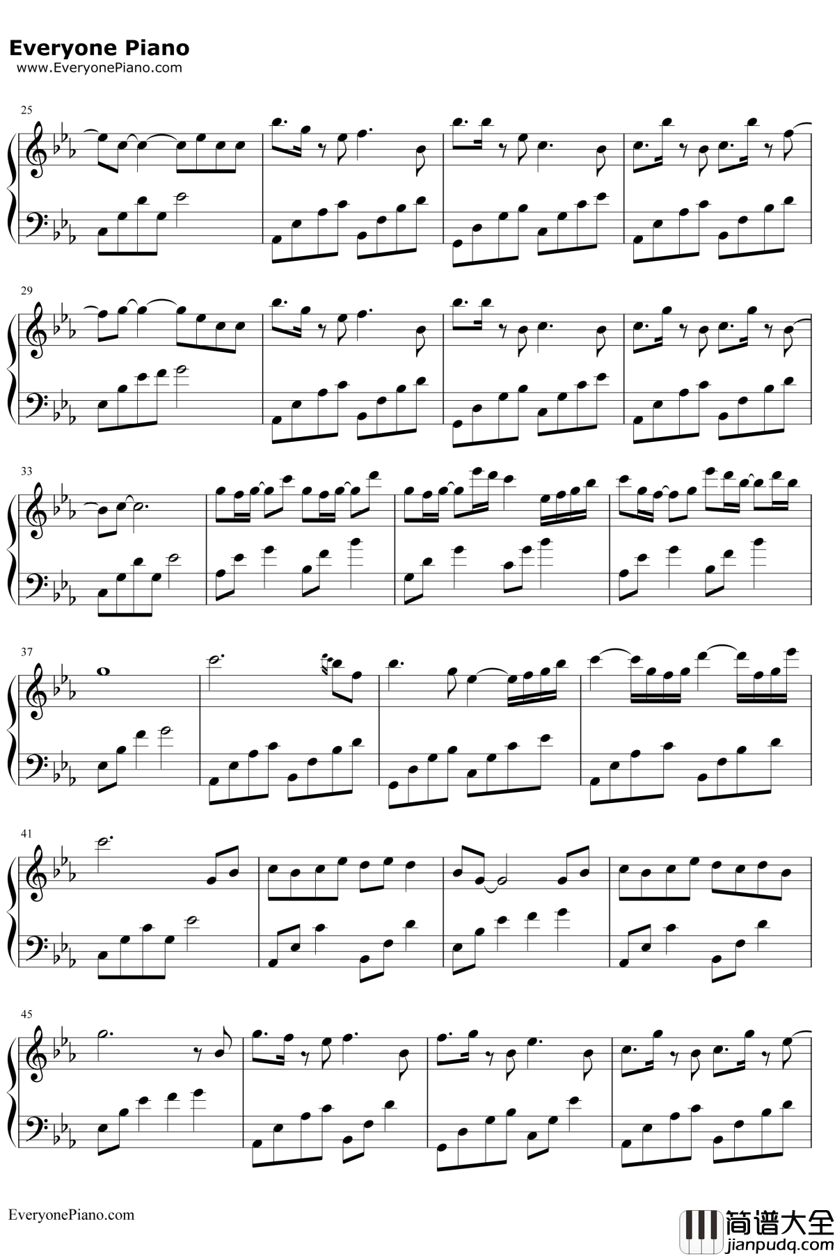 离人愁钢琴谱_李袁杰