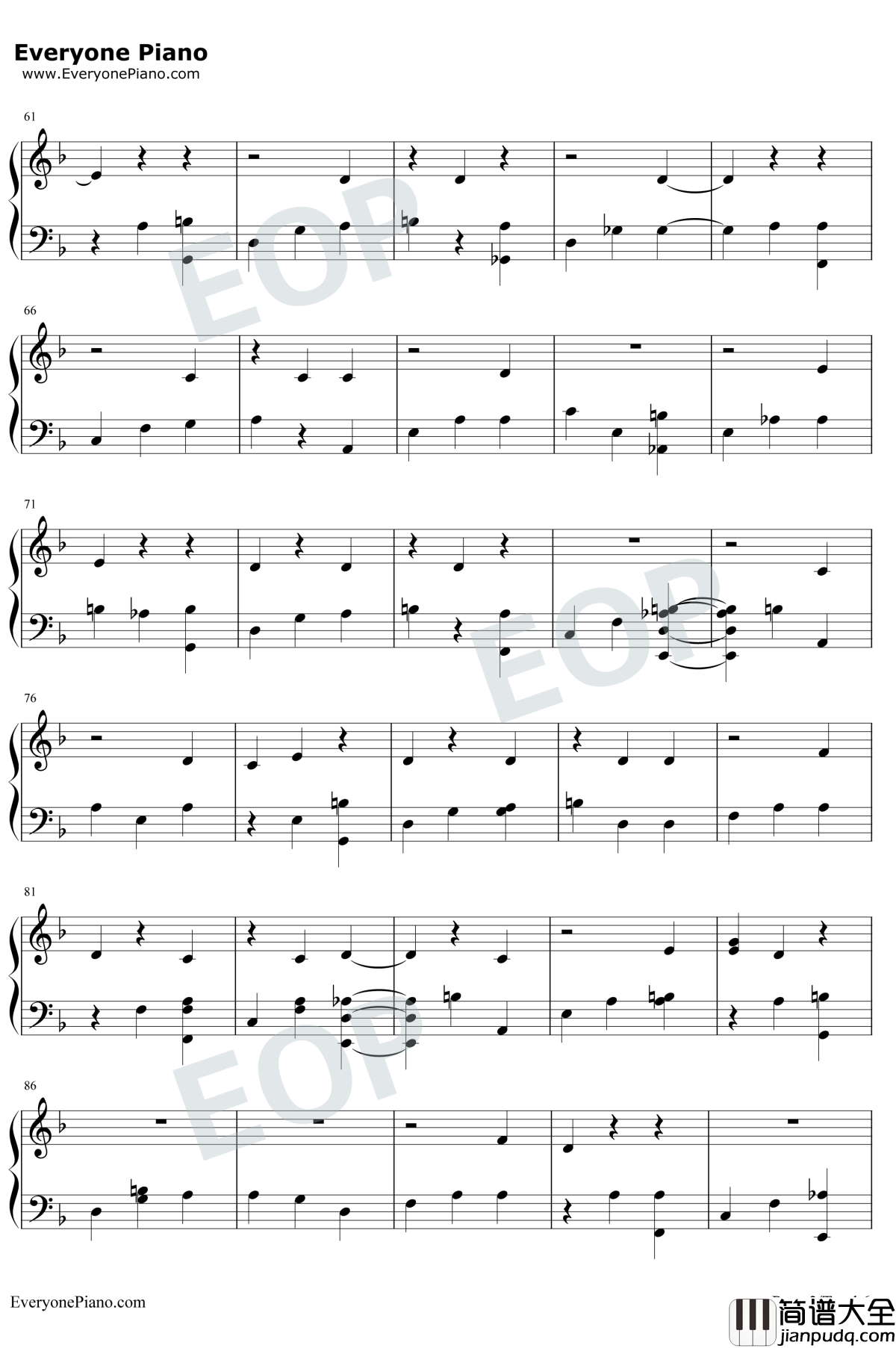 Fall_In_Line钢琴谱_Christina_Aguilera_/_Demi_Lovato