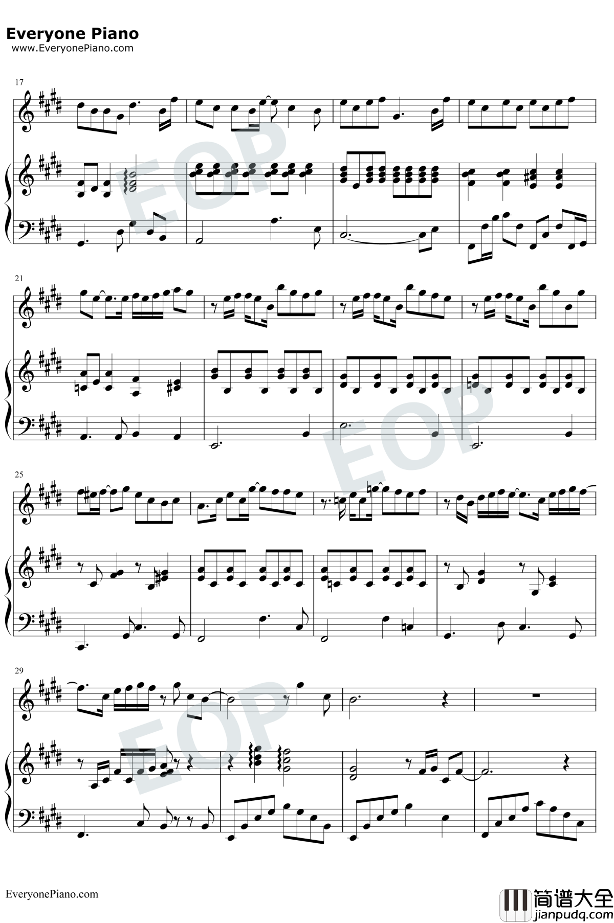 我怀念的钢琴谱_孙燕姿