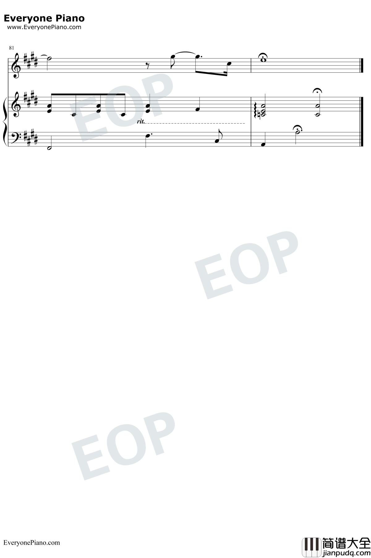 我怀念的钢琴谱_孙燕姿