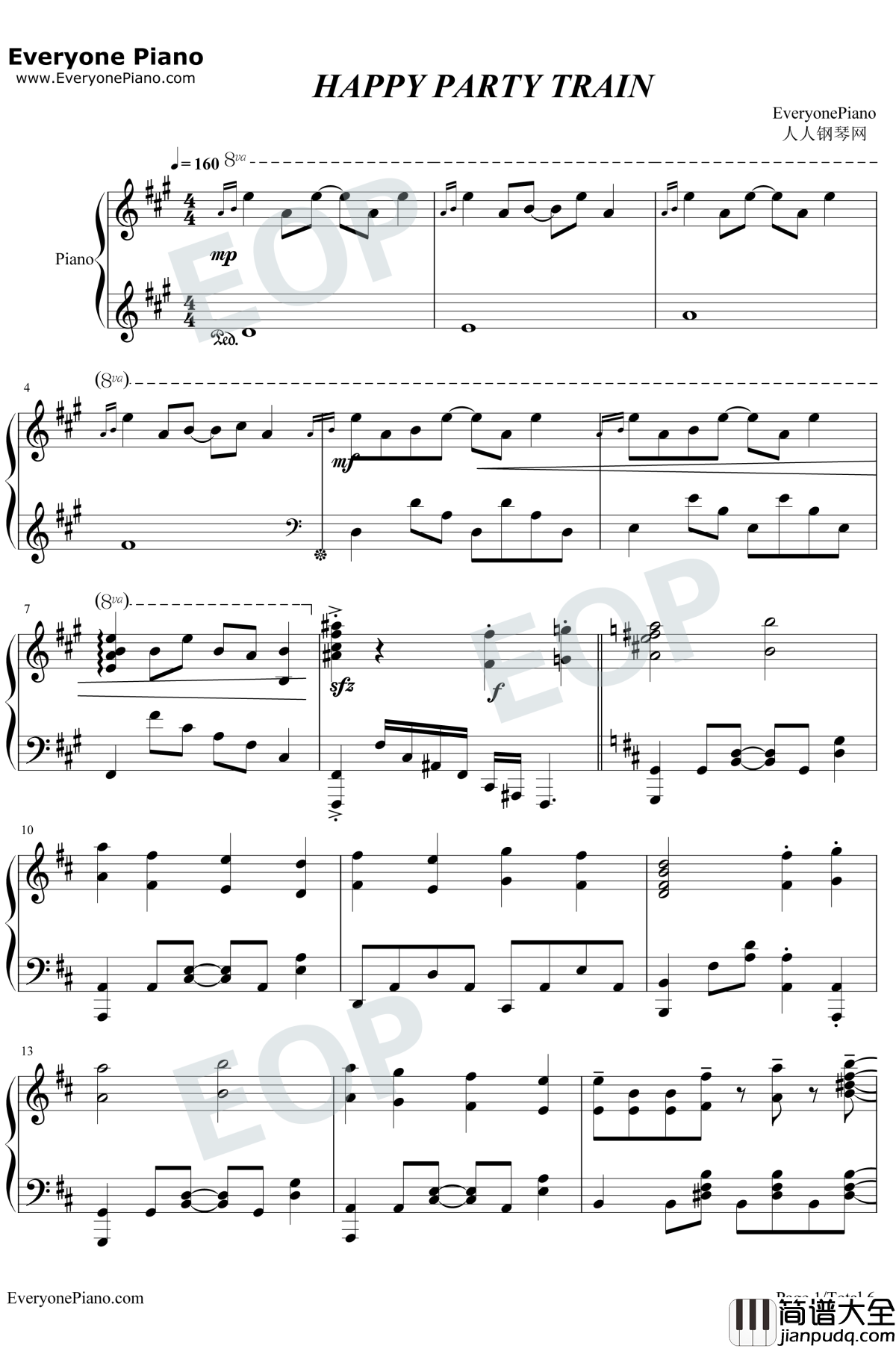 HAPPY_PARTY_TRAIN钢琴谱_Aqours