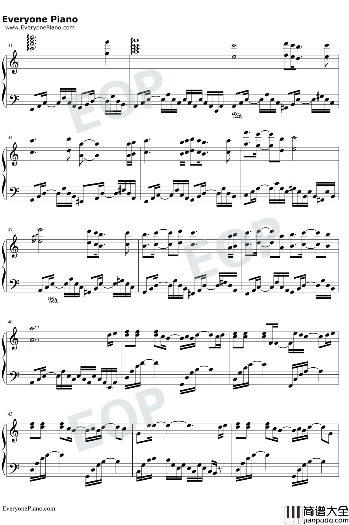 柒月钢琴谱_许嵩_石头剪子布