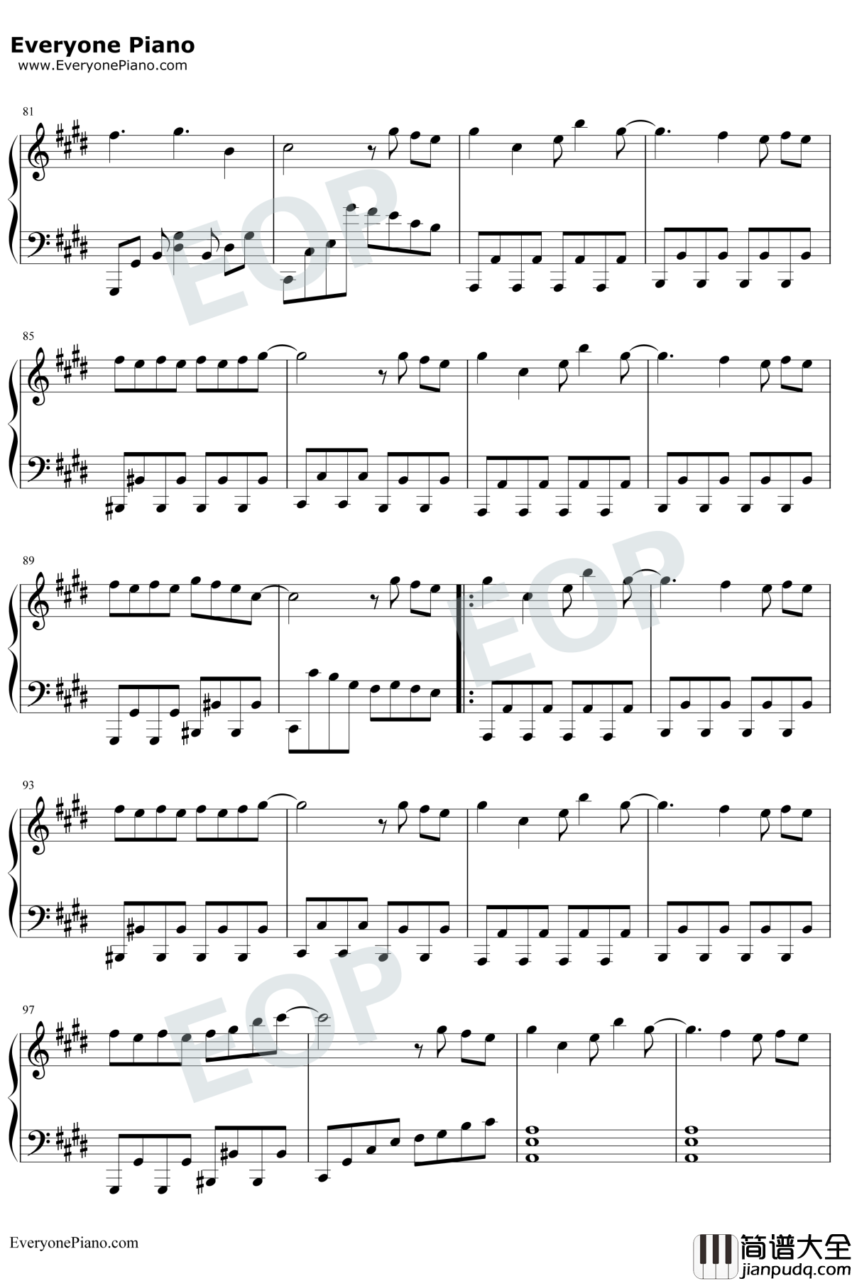 寄明月_钢琴谱_SING女团