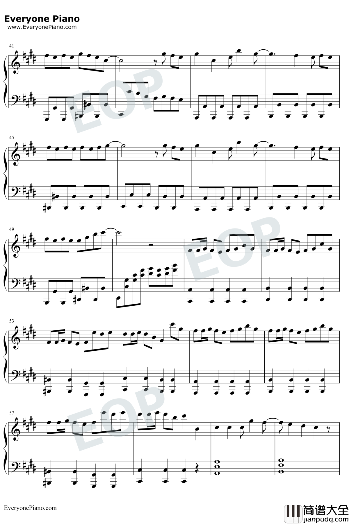 寄明月_钢琴谱_SING女团