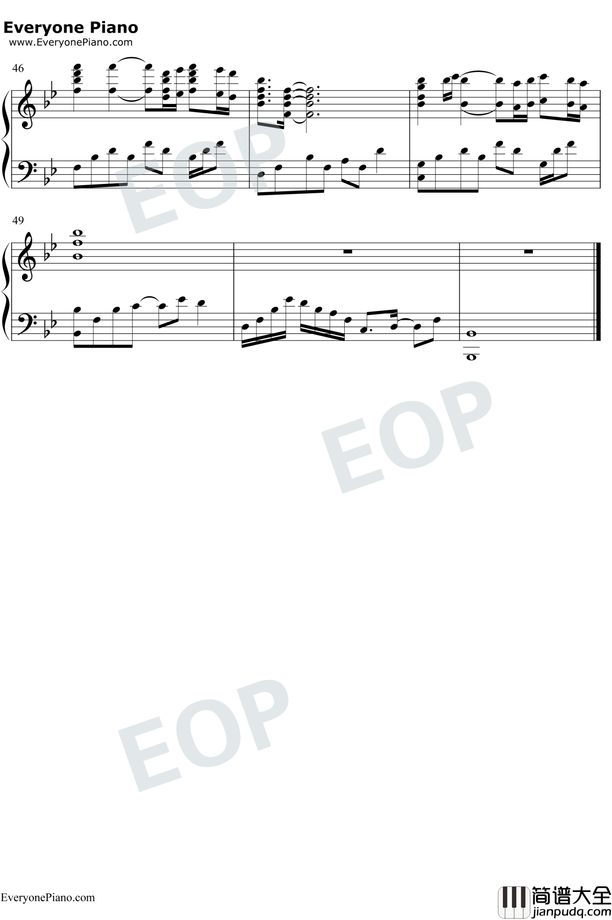 想你的365天钢琴谱_李玟_宝莲灯主题曲