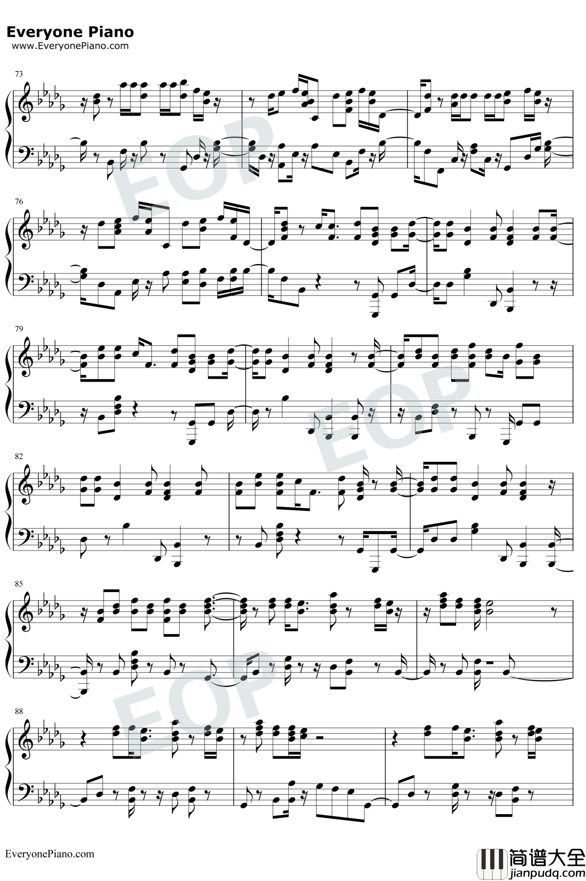 Somebody钢琴谱_The_Chainsmokers_/_Drew_Love