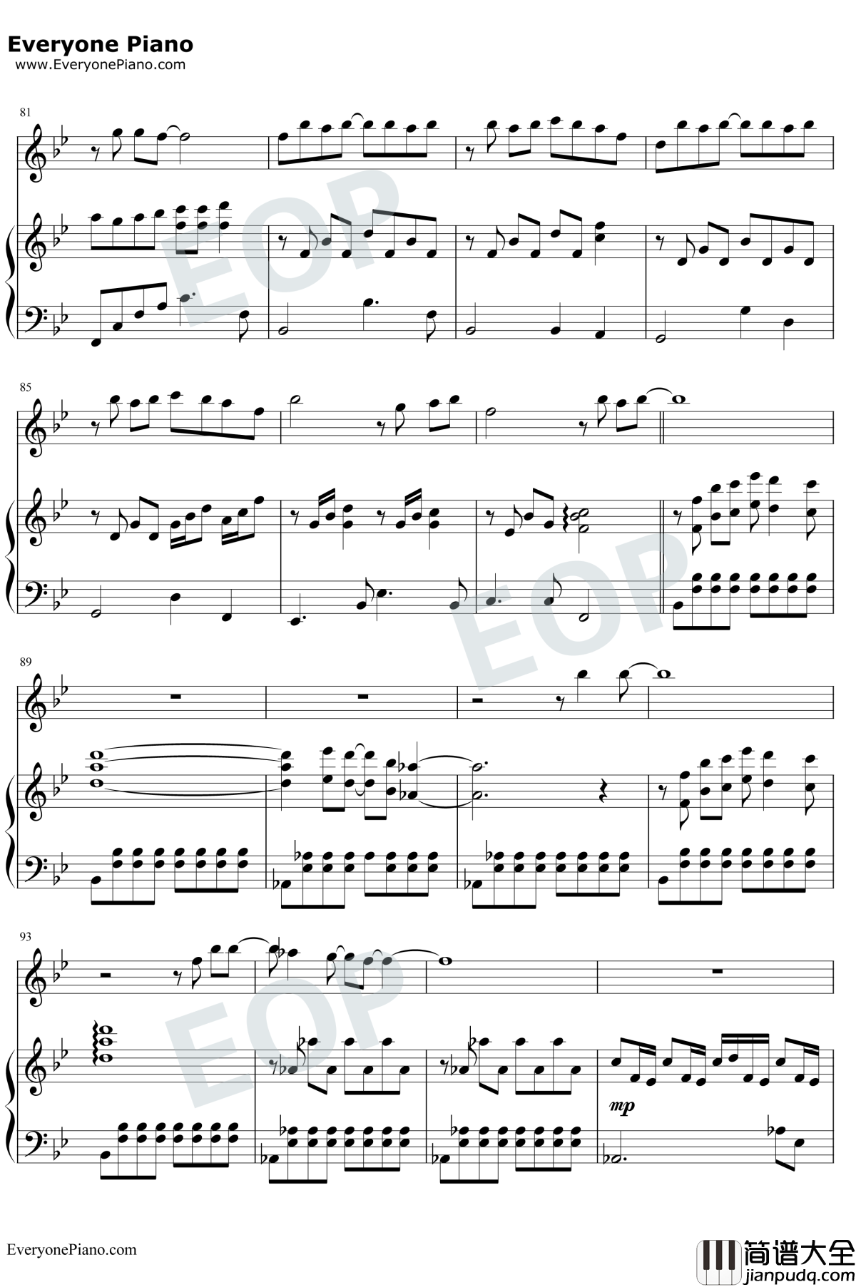 逆光_钢琴谱_孙燕姿