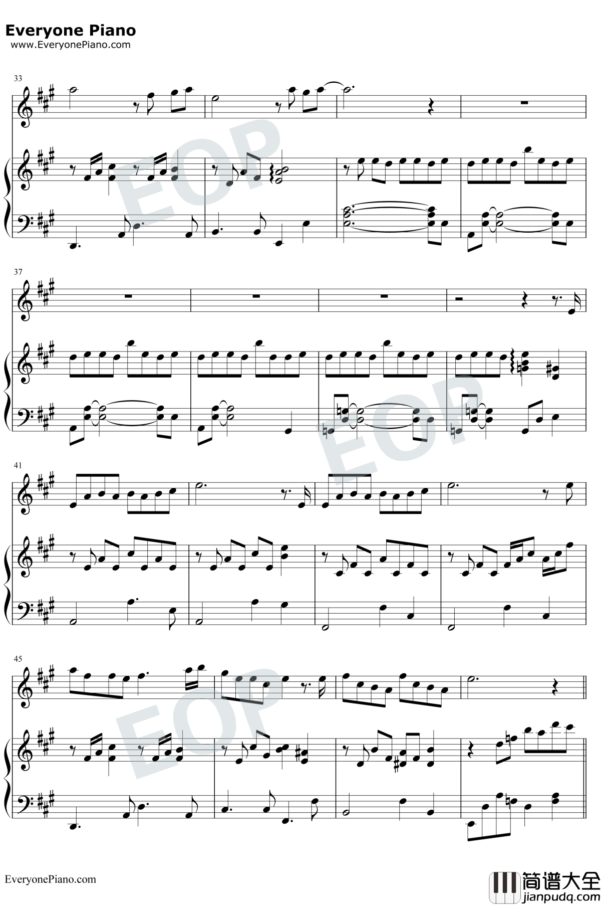 逆光_钢琴谱_孙燕姿