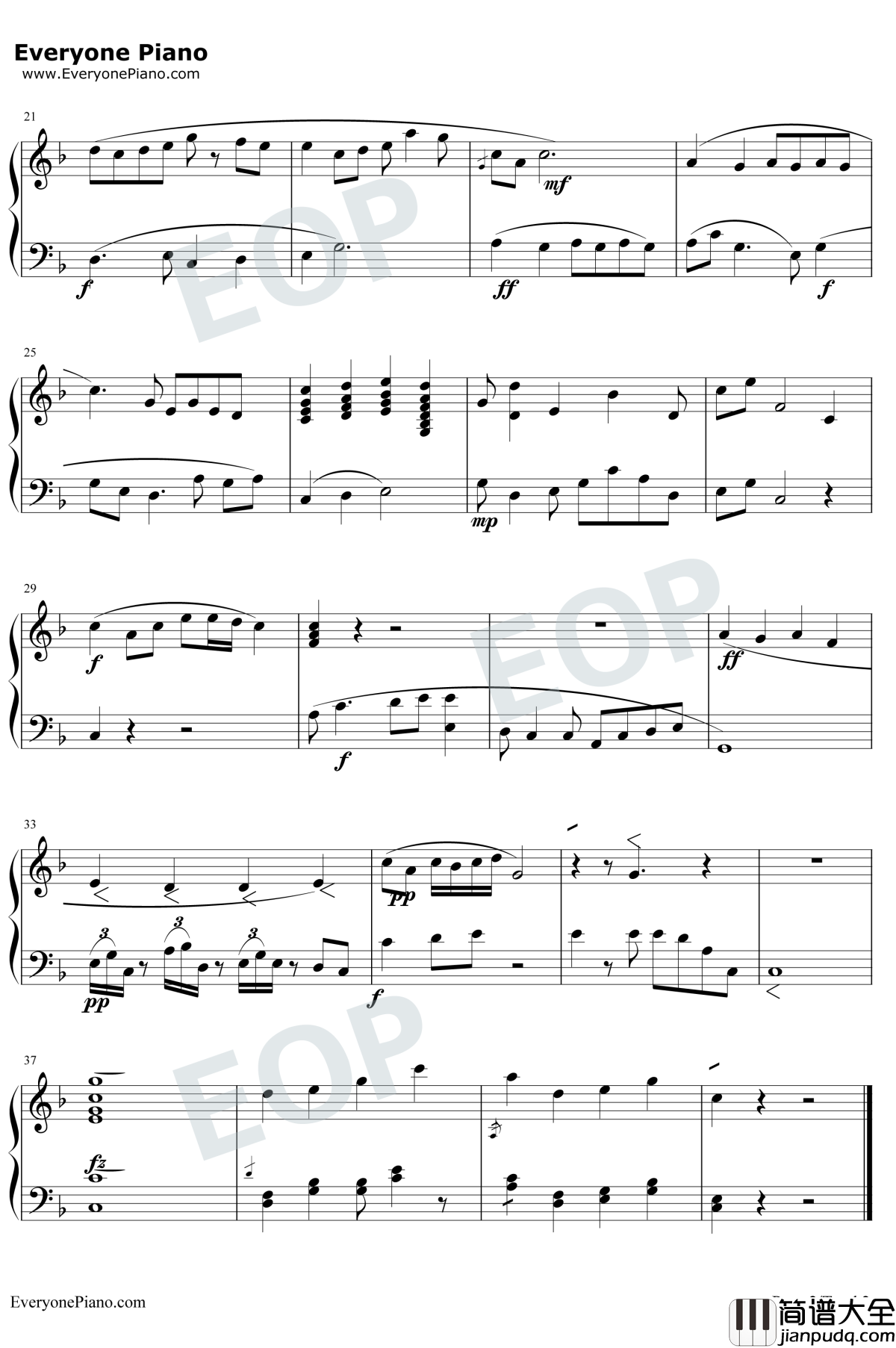 二泉映月钢琴谱_阿炳