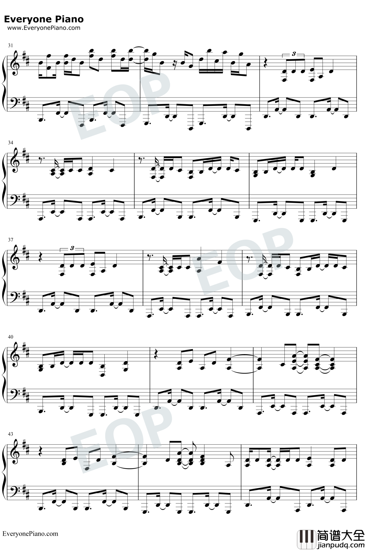 Waka_Waka钢琴谱_Shakira