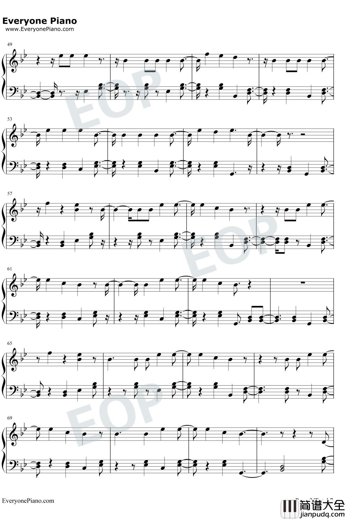 Bella钢琴谱_Wolfine