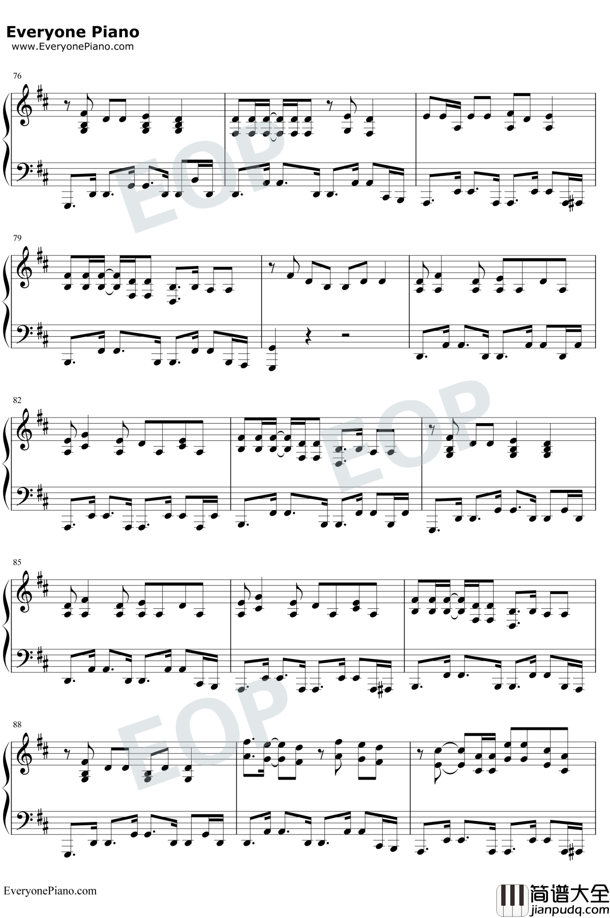 Waka_Waka钢琴谱_Shakira