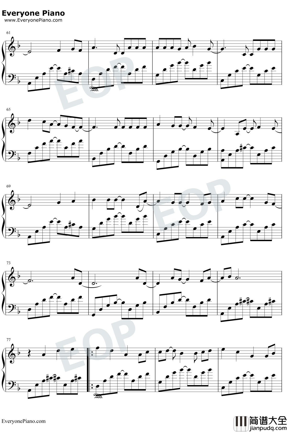 苦笑钢琴谱_汪苏泷