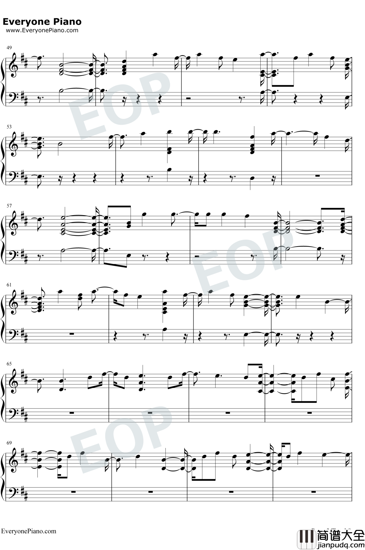 Fuego钢琴谱_Eleni_Foureira