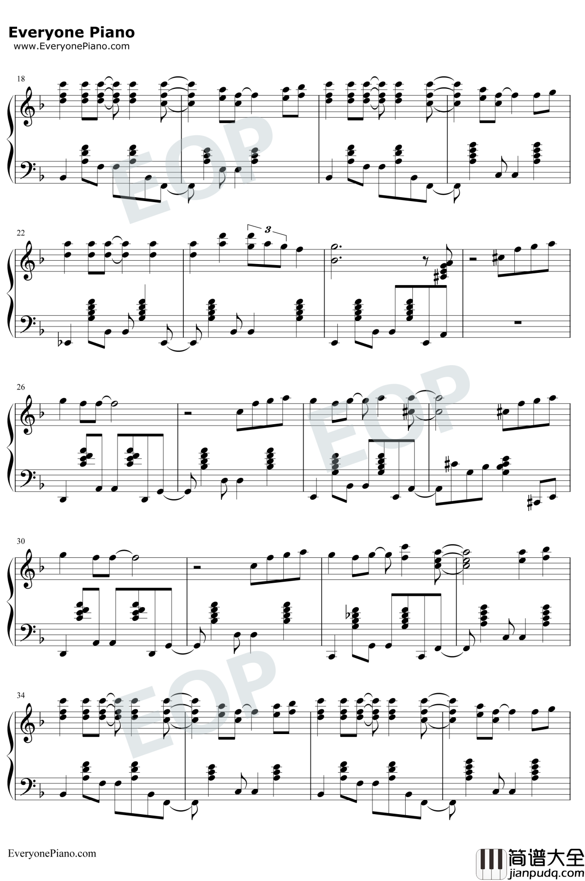 Summer爵士版钢琴谱_久石让