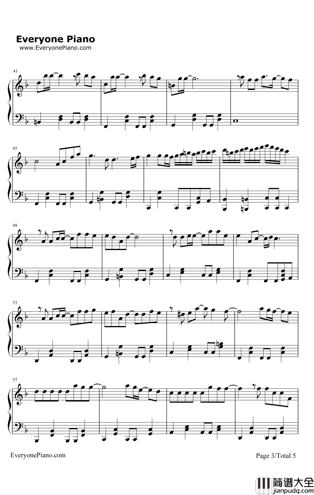 小幸运钢琴谱_Hebe/田馥甄