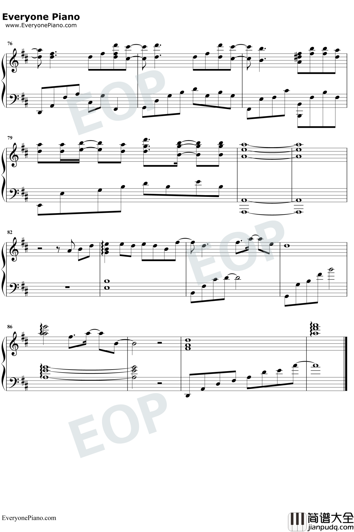 时间有泪钢琴谱_张碧晨