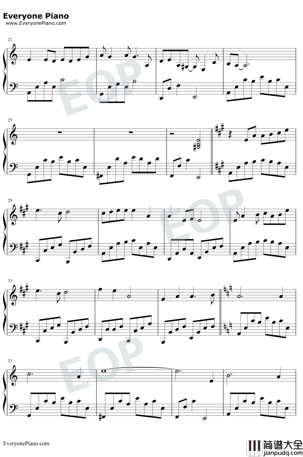 一纸情书钢琴谱_毛不易岳云鹏_无限歌谣季情书演唱会