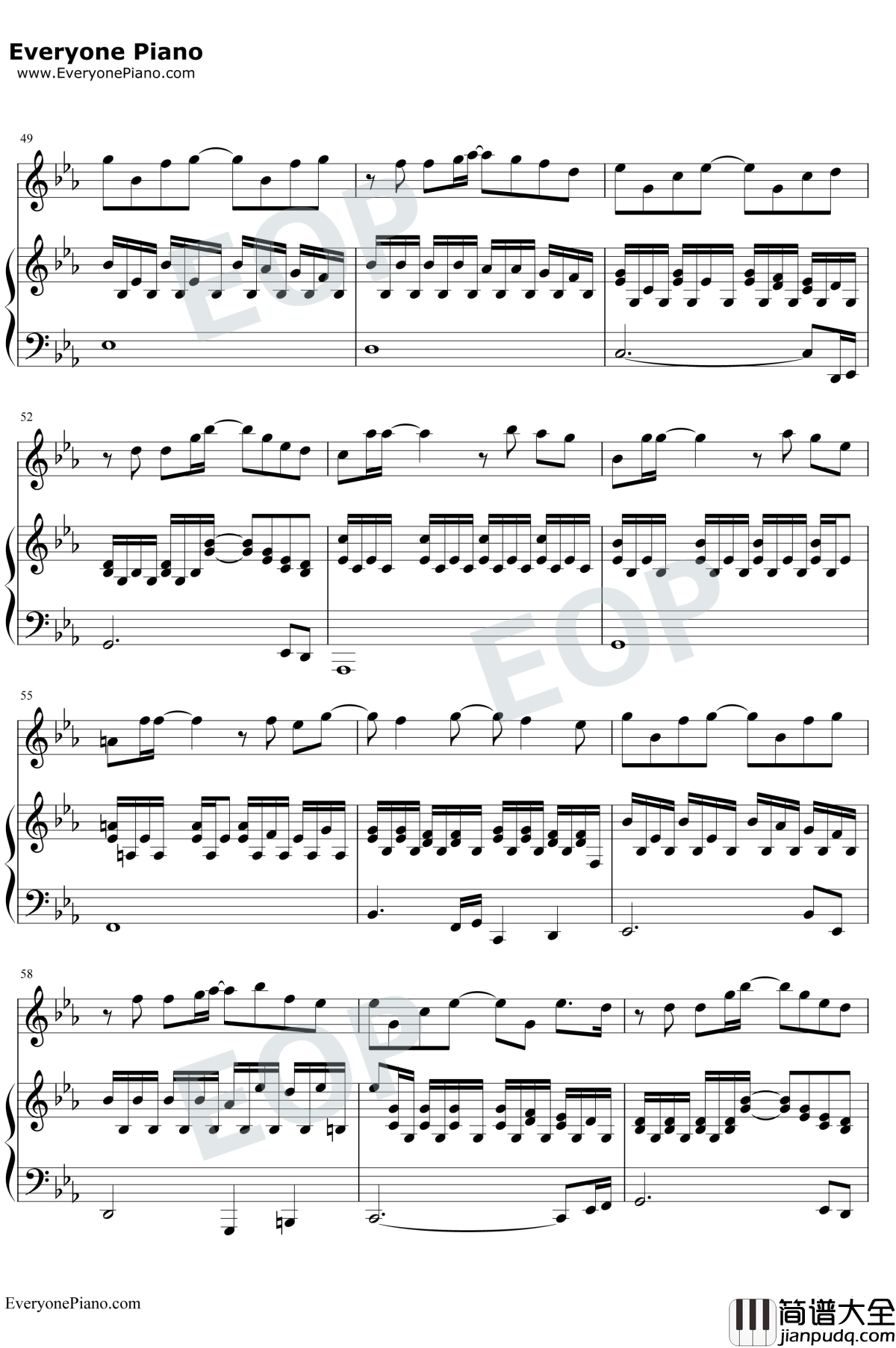 小幸运钢琴谱_金岐玟