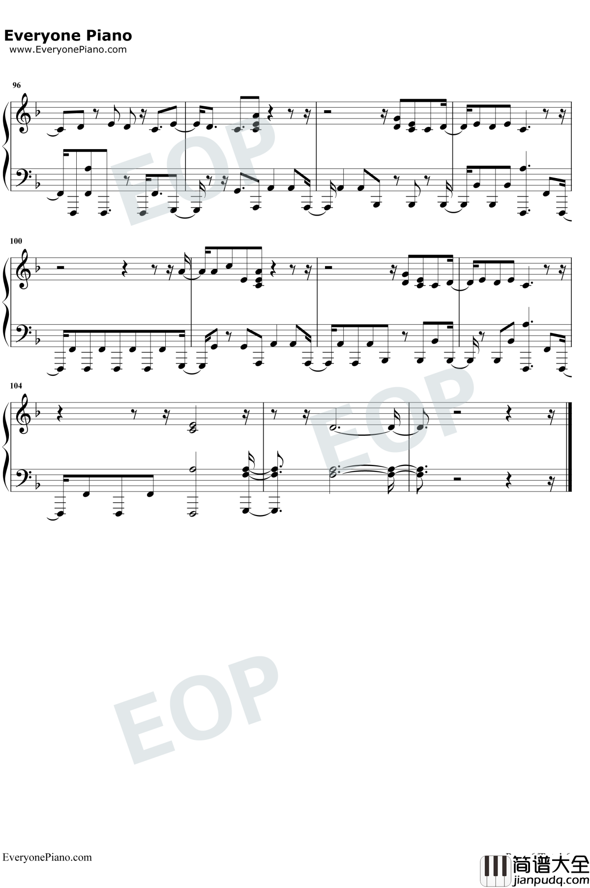 One_Kiss钢琴谱_Calvin_Harris_/_Dua_Lipa