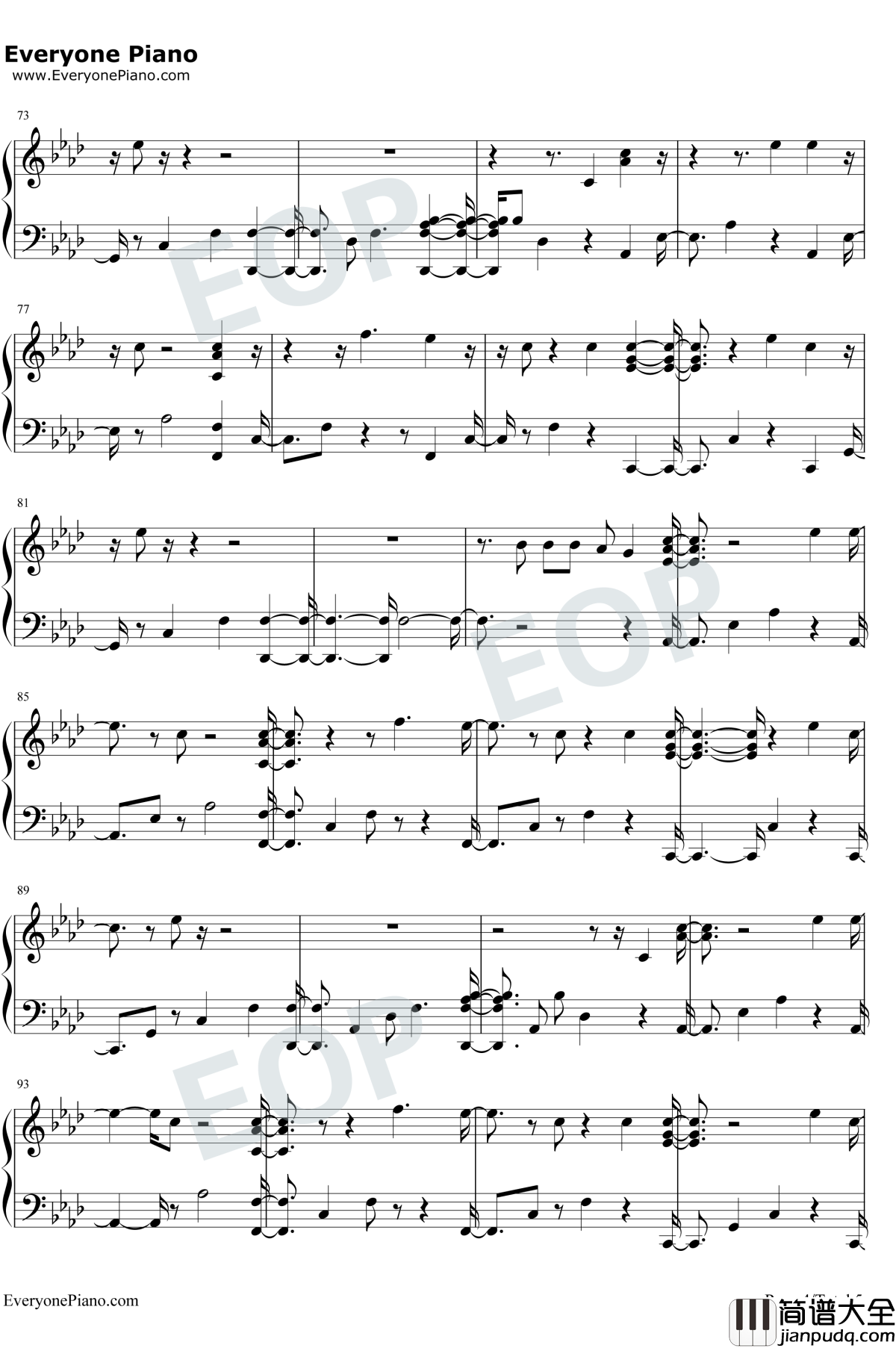 Yeah_Right钢琴谱_Joji