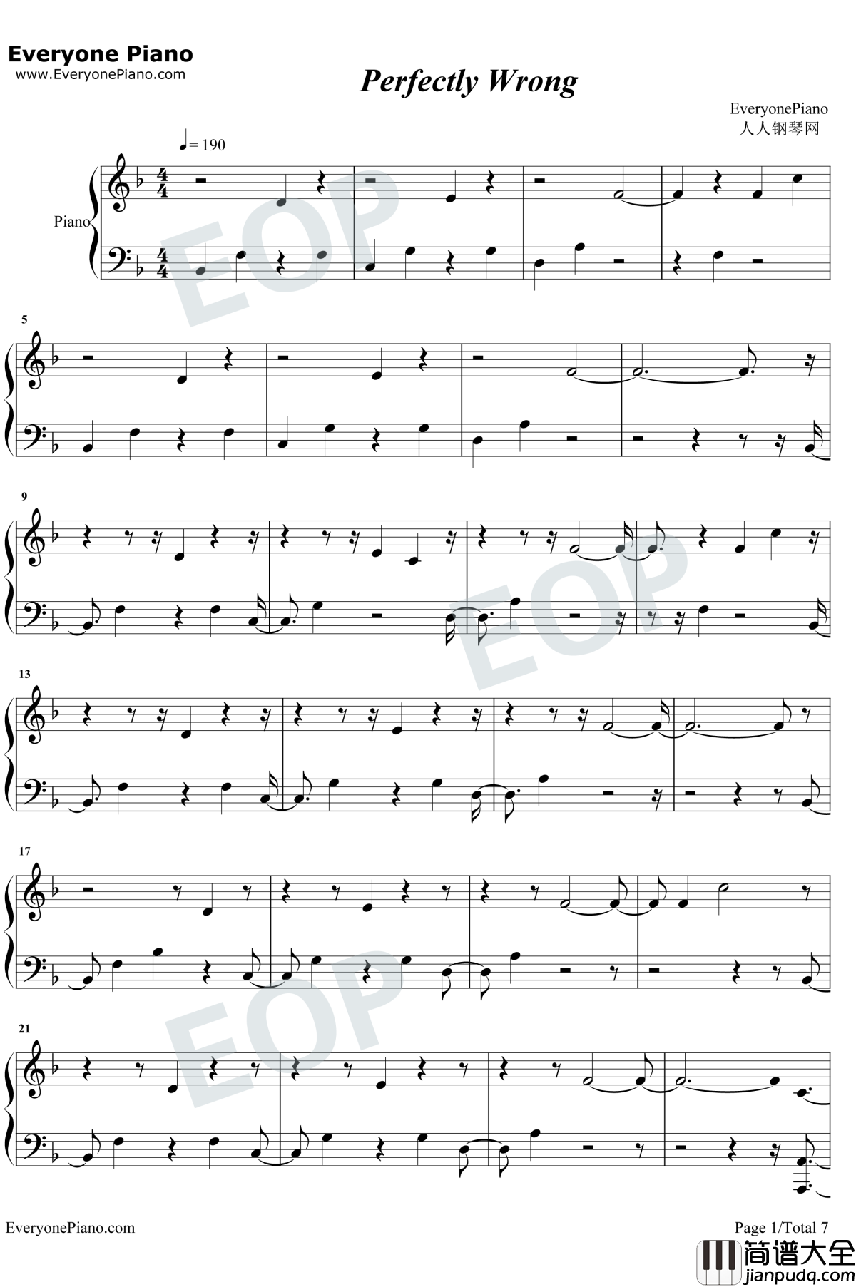 Perfectly_Wrong钢琴谱_Shawn_Mendes