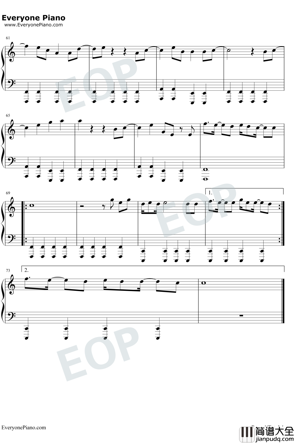 Finally_Free钢琴谱_Niall_Horan