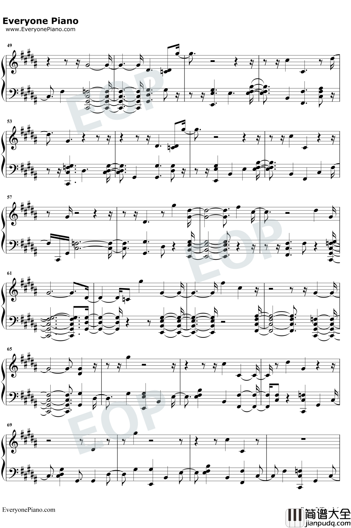 Bitches钢琴谱_Tove_Lo