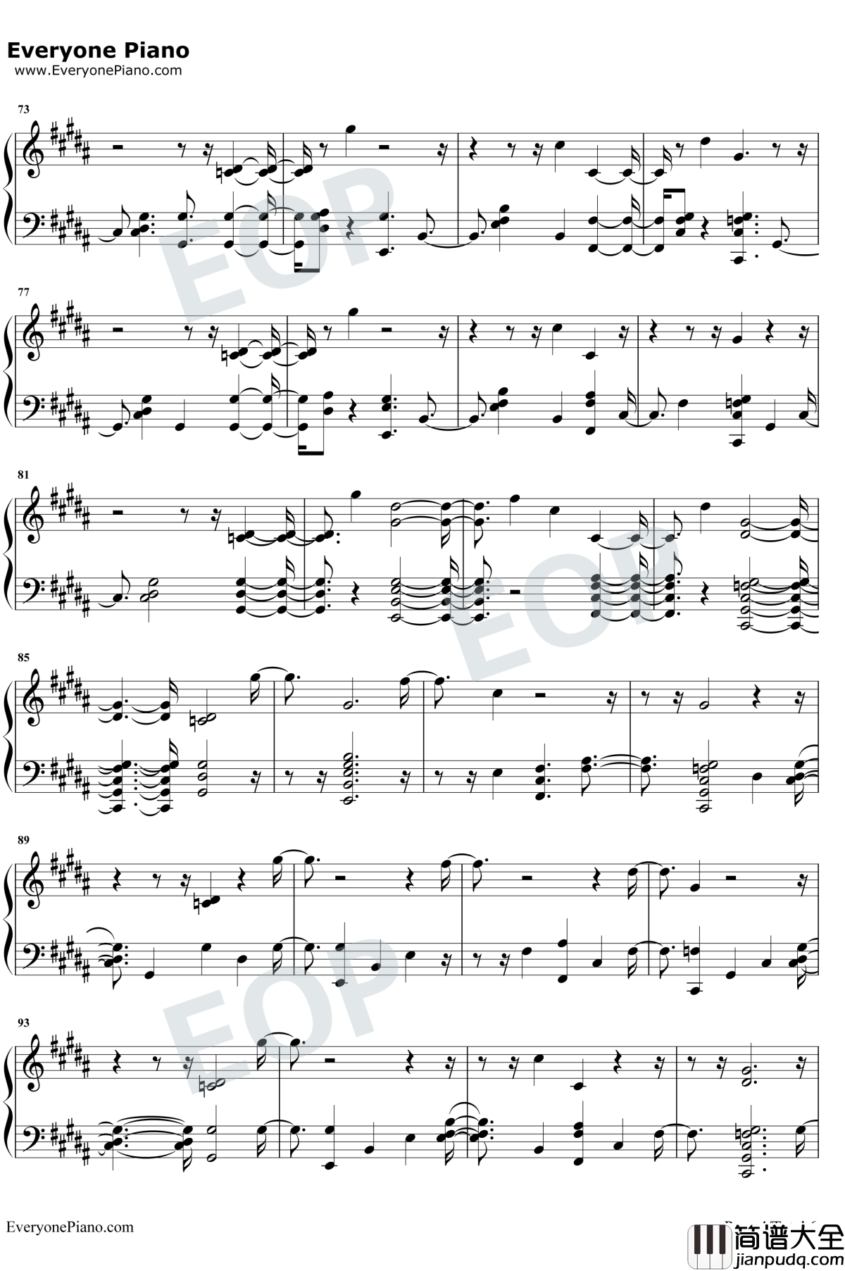 Bitches钢琴谱_Tove_Lo