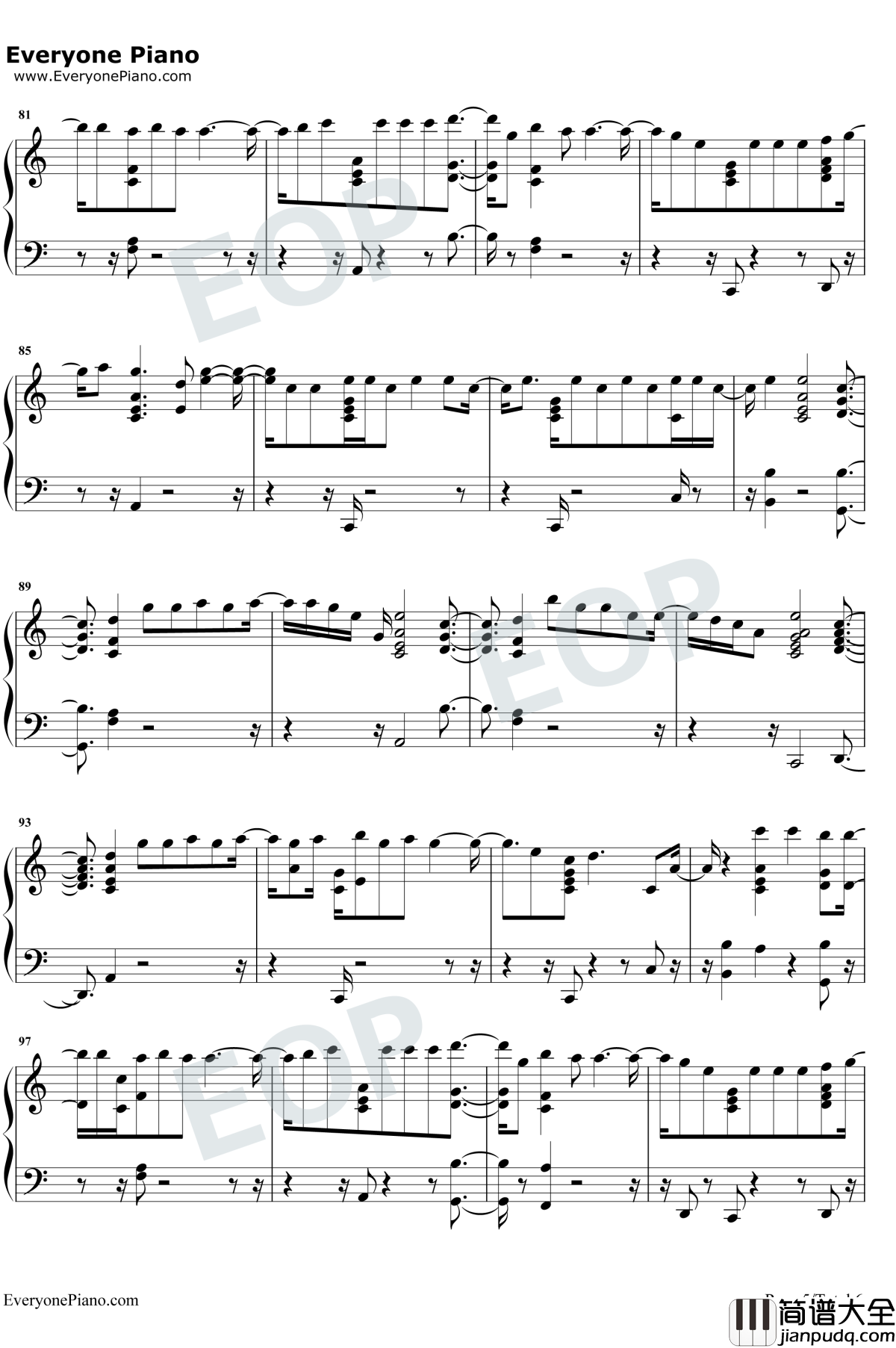 No_Tears_Left_To_Cry钢琴谱_Ariana_Grande