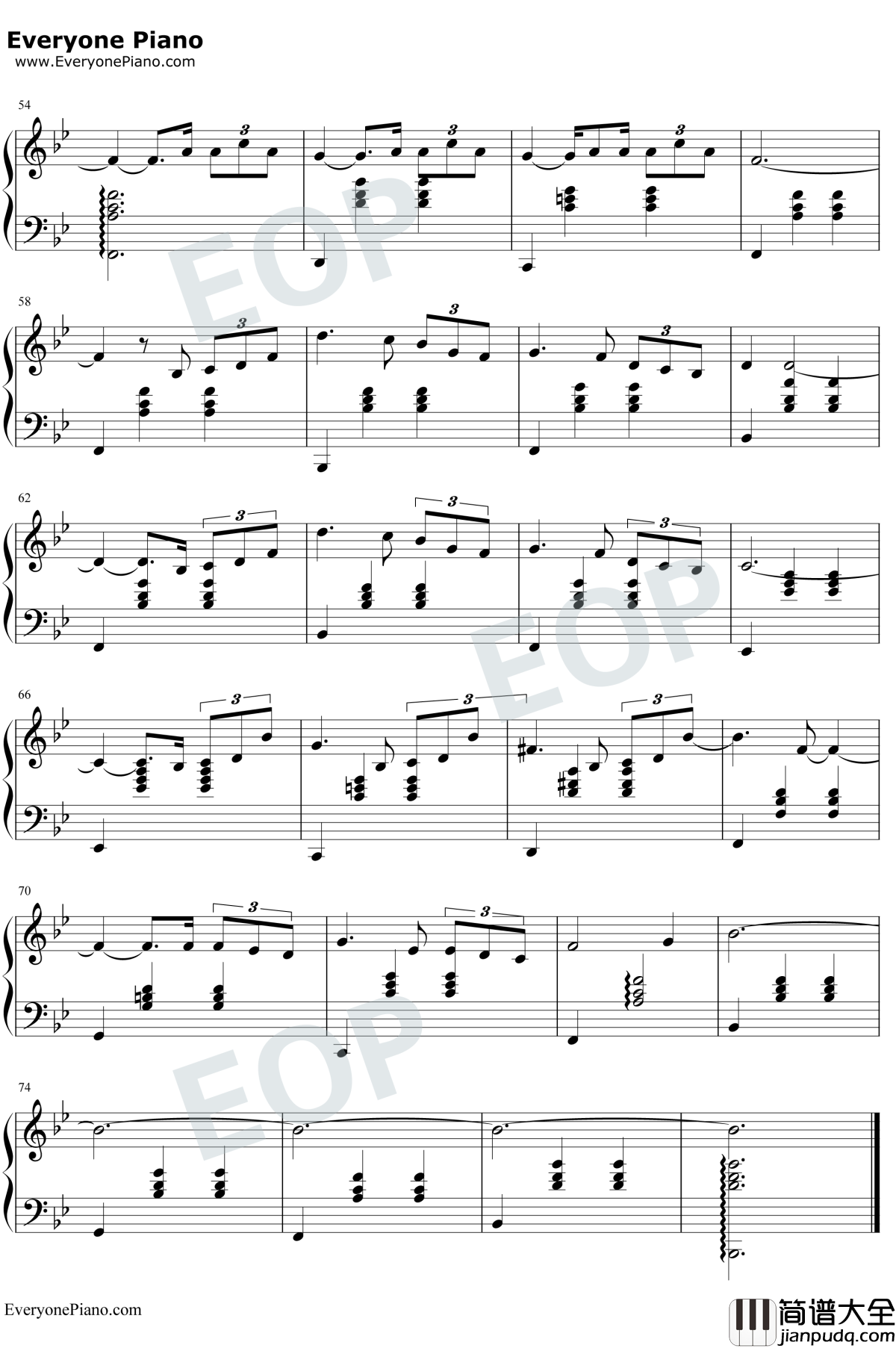 偶遇钢琴谱_王菲_邪不压正推广曲