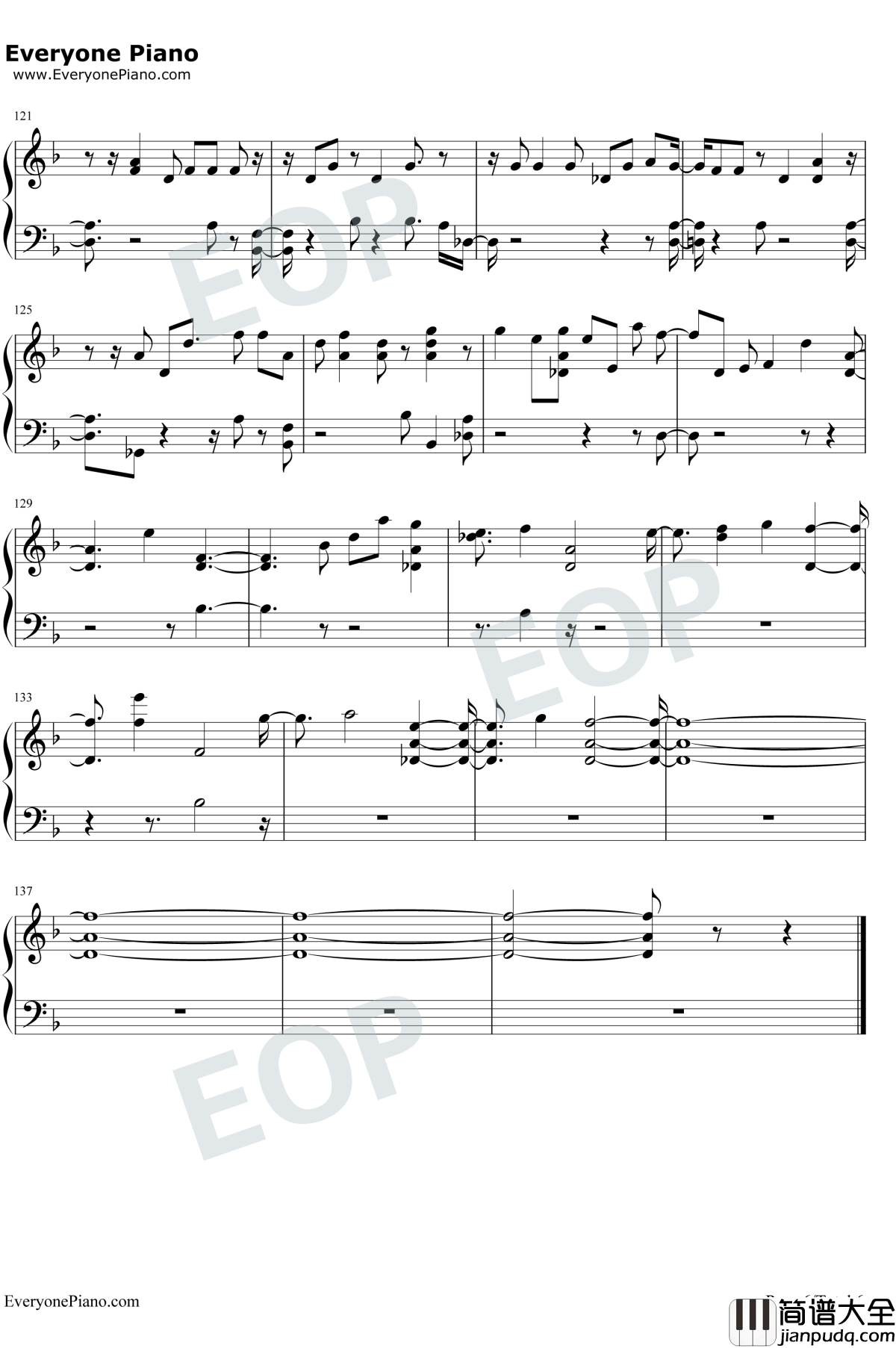 Paradise钢琴谱_防弹少年团