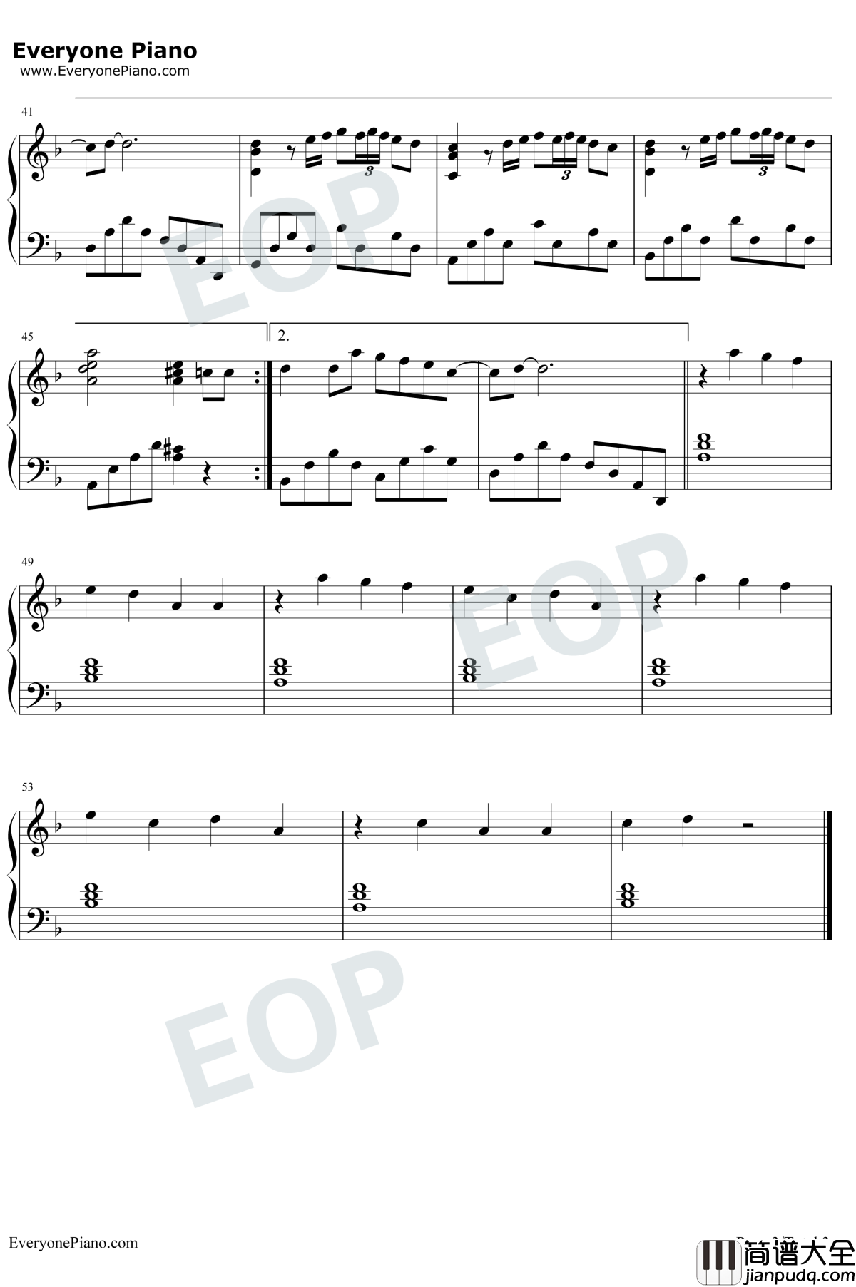 画心钢琴谱_张靓颖_完美版