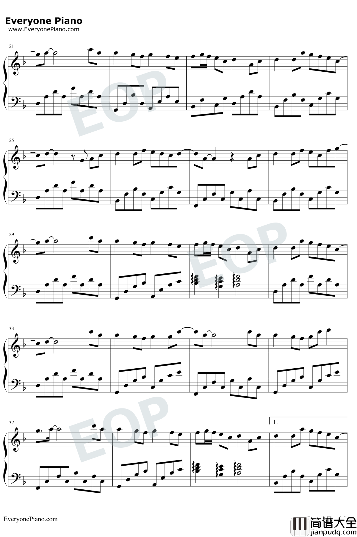 画心钢琴谱_张靓颖_完美版