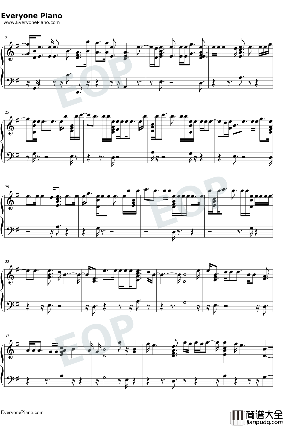 Mad_Love钢琴谱_Sean_Paul_/_David_Guetta_/_Becky_G