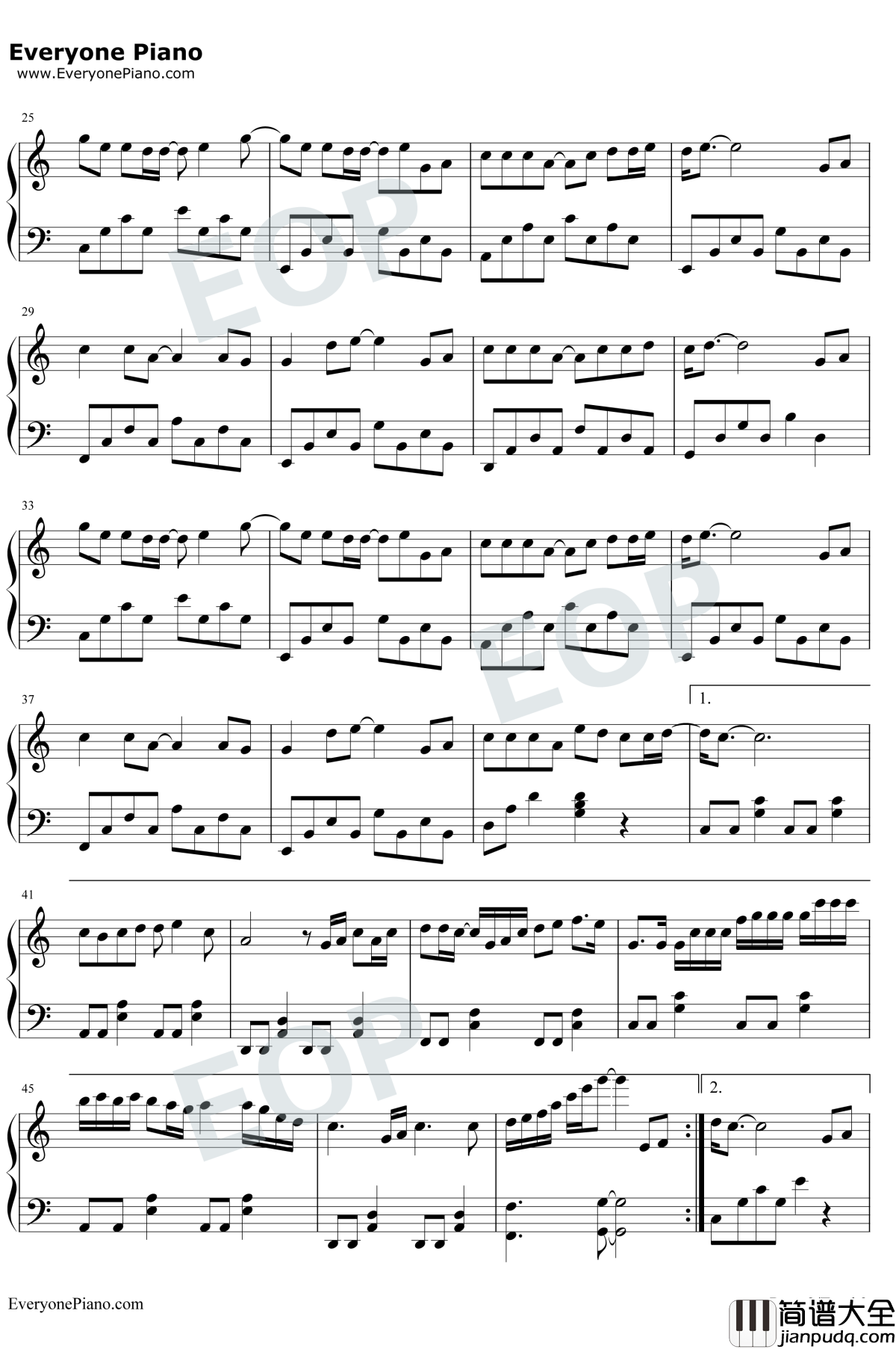 再见只是陌生人钢琴谱_庄心妍