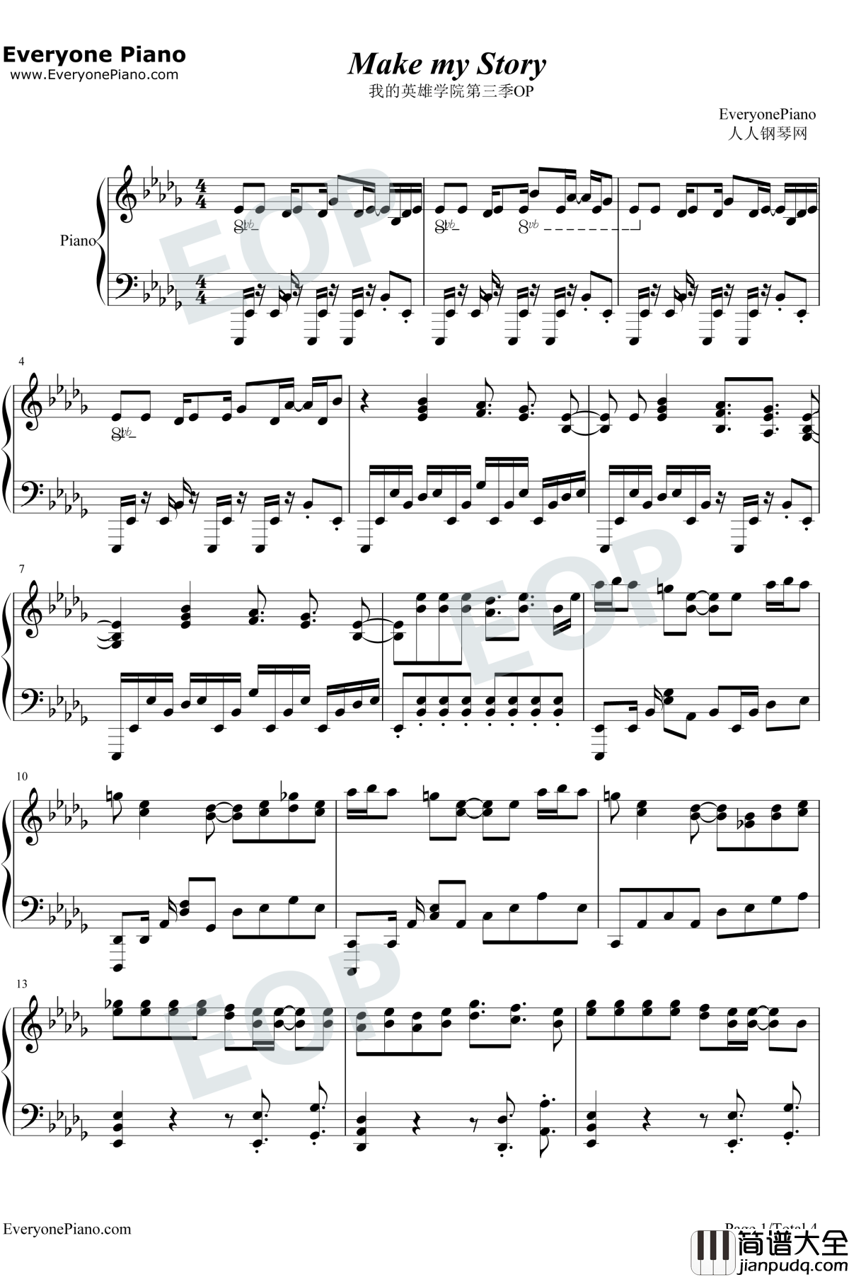 Make_my_Story钢琴谱_Lenny_Code_Fiction