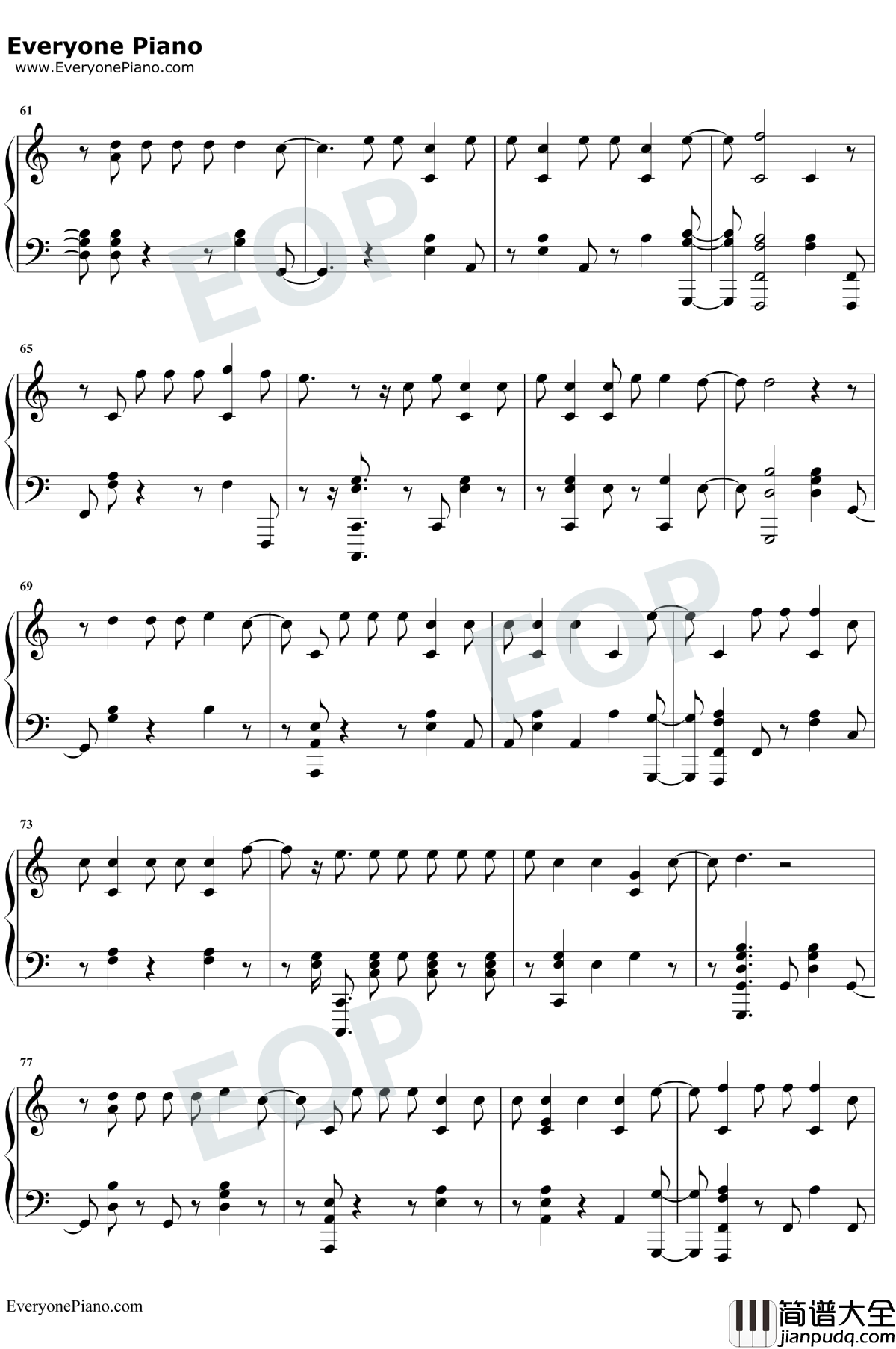 Échame_La_Culpa钢琴谱_Luis_Fonsi_/_Demi_Lovato