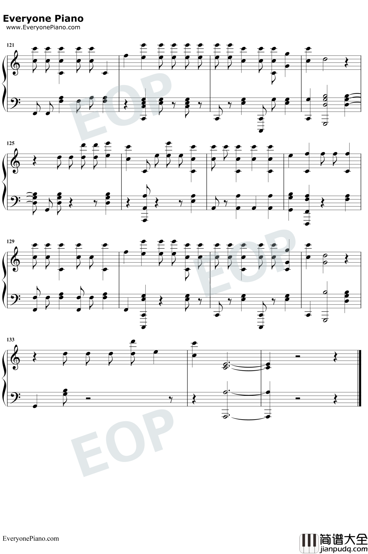 Échame_La_Culpa钢琴谱_Luis_Fonsi_/_Demi_Lovato