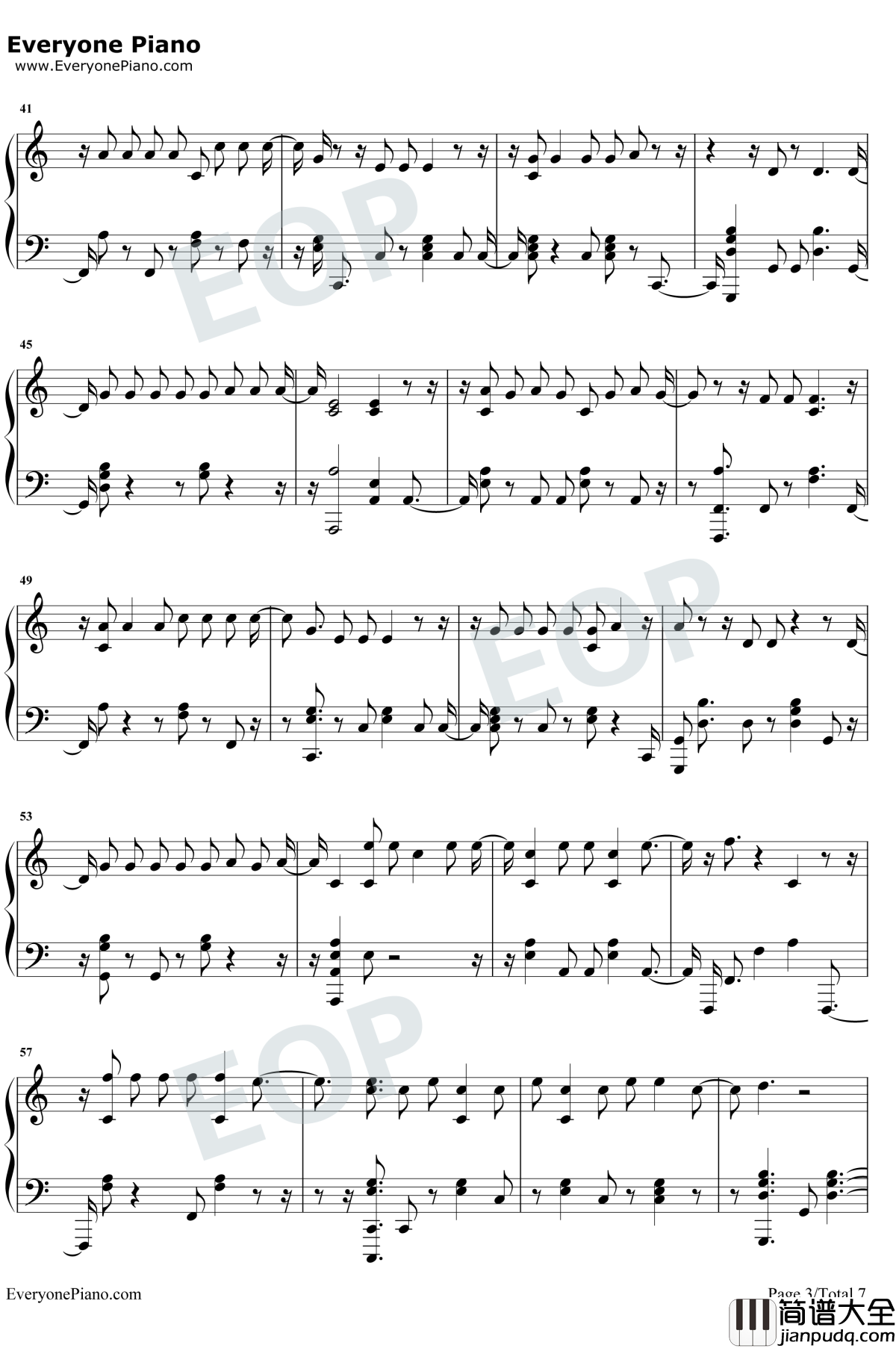 Échame_La_Culpa钢琴谱_Luis_Fonsi_/_Demi_Lovato