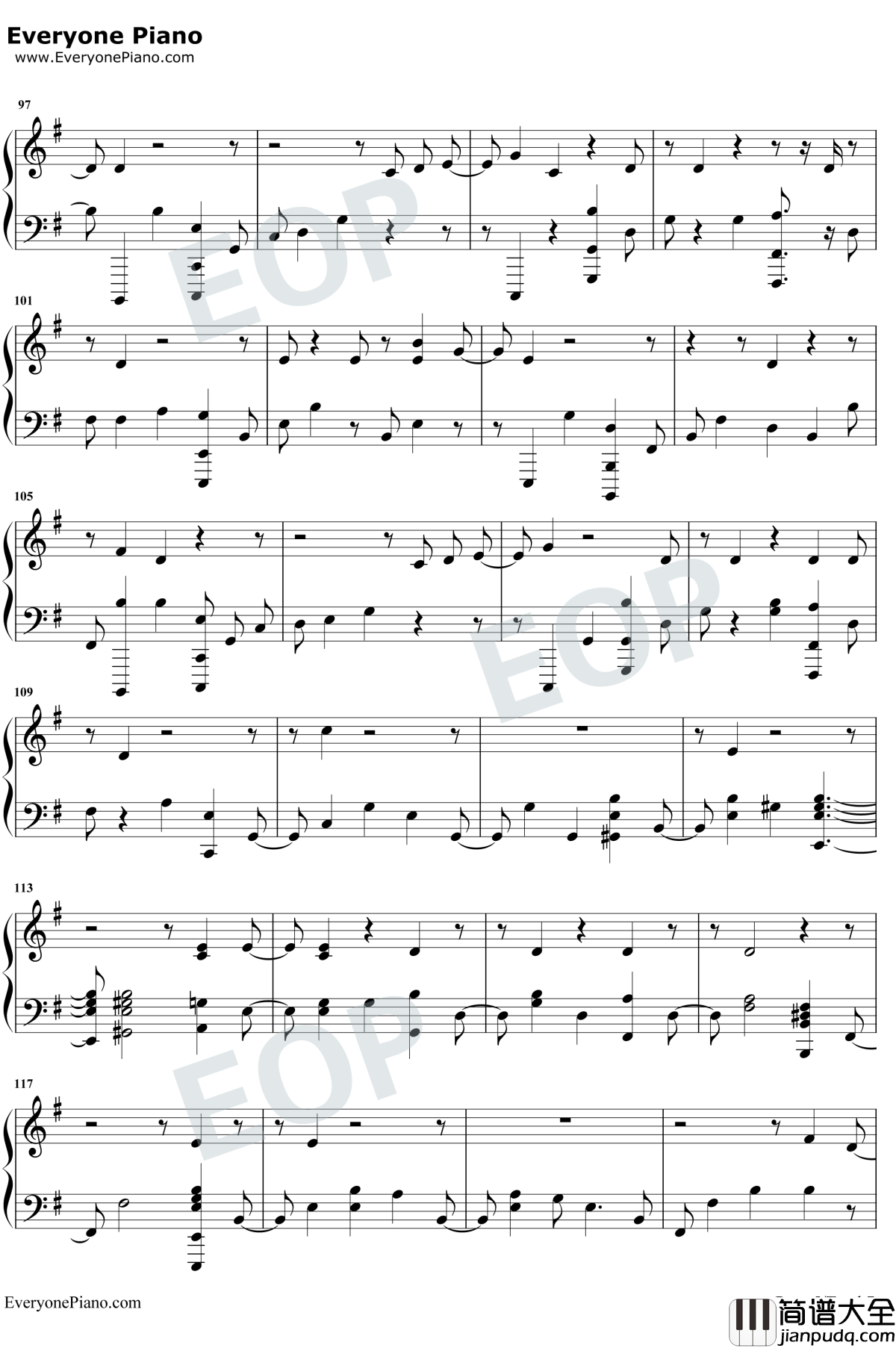 No_Peace钢琴谱_Sam_Smith/YEBBA