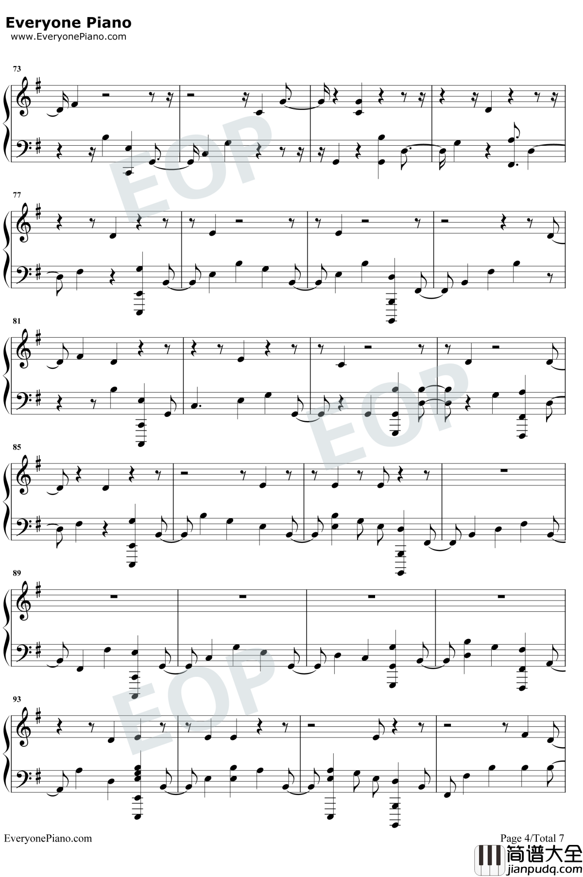 No_Peace钢琴谱_Sam_Smith/YEBBA